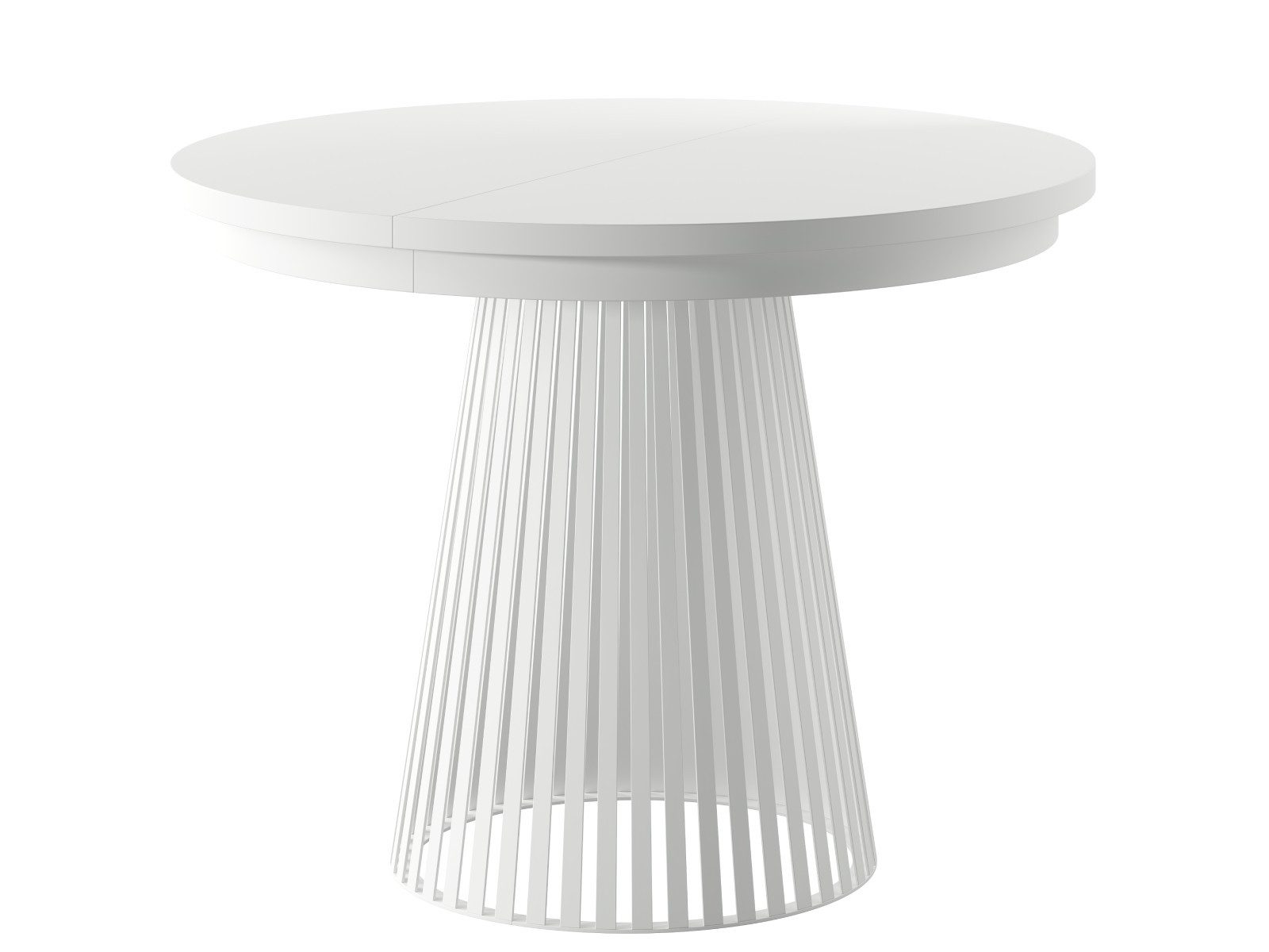 yourhouse24 Esstisch Garda Ø 100-180 cm ausziehbar, Metallgestell in Lamellen-Optik, Gestell in Lamellen-Optik