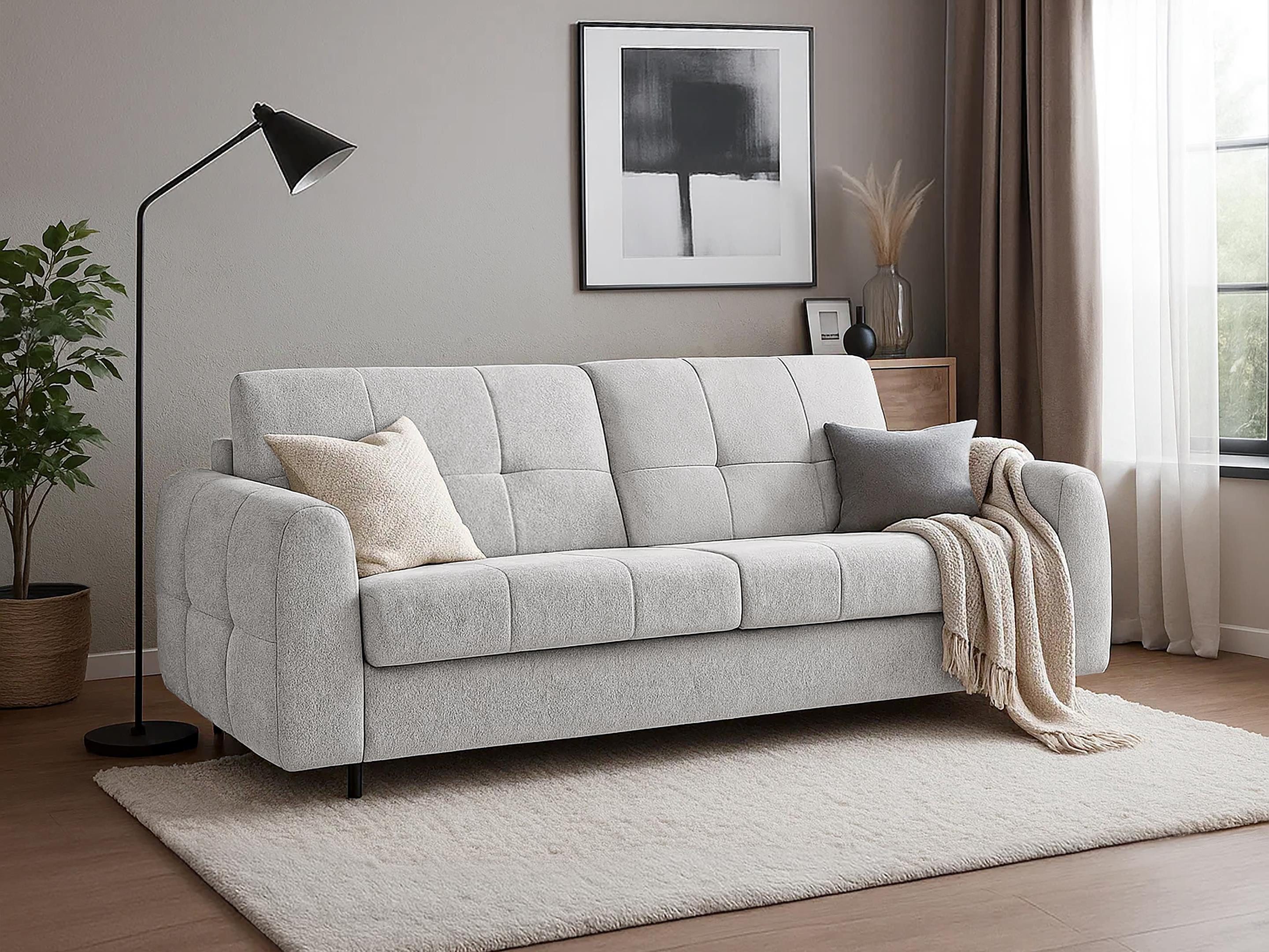 Beautysofa Schlafsofa Pireus modernes Sofa mit italienischem Klappmechanismus und Matratze, in 3 Größen & 6 Farben, Bettkasten und Schlaffunktion