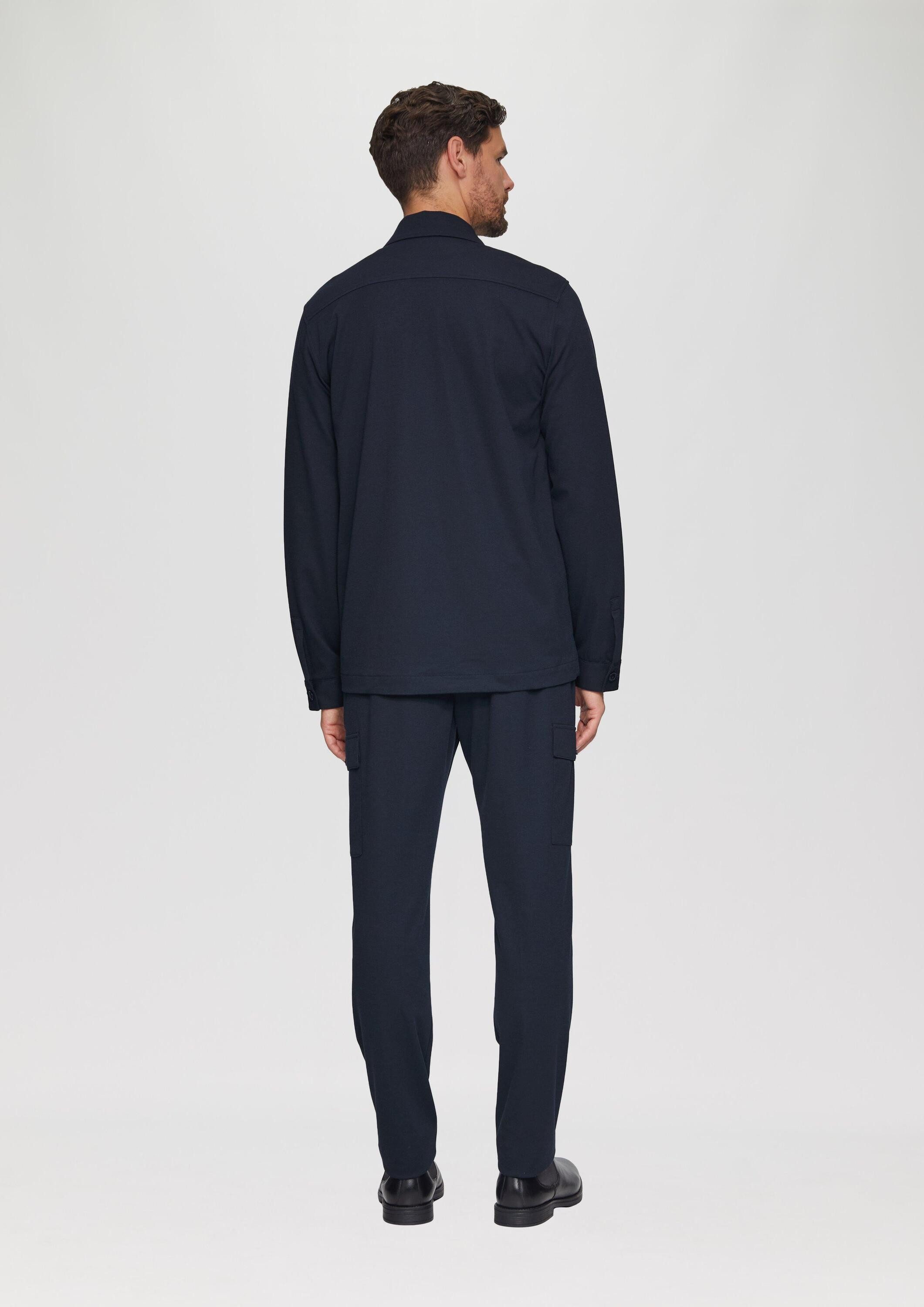 s.Oliver Hemdjacke Indoor-Jacke Overshirt aus Piqué-Jersey