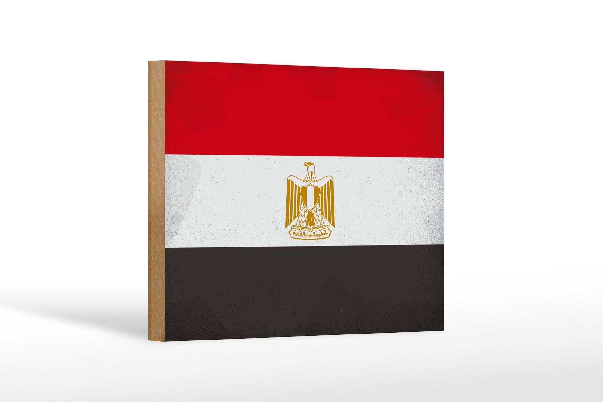 Femer GmbH Holzbild Flagge Ägypten 18x12 cm Flag of Egypt Vintage, Flaggen (1 St), Glatte Holzfaserplatte (MDF), vorn beschichtet