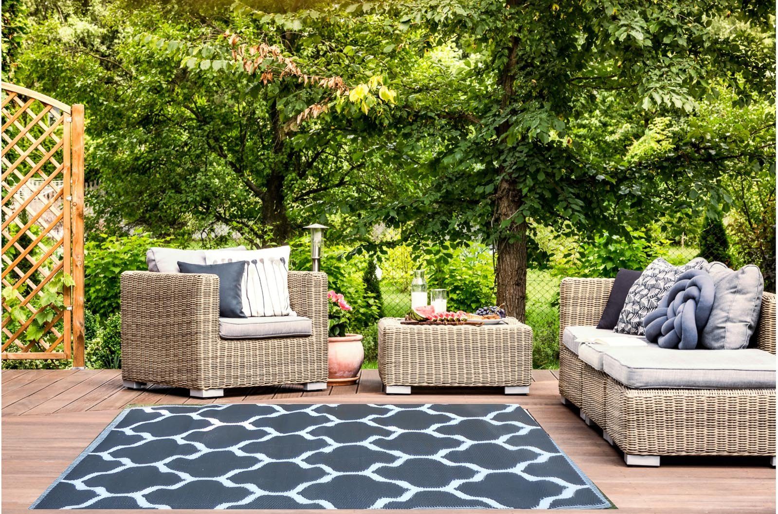 Jet-Line Outdoorteppich Garten Outdoor Teppich Kate 150x240cm schwarz von