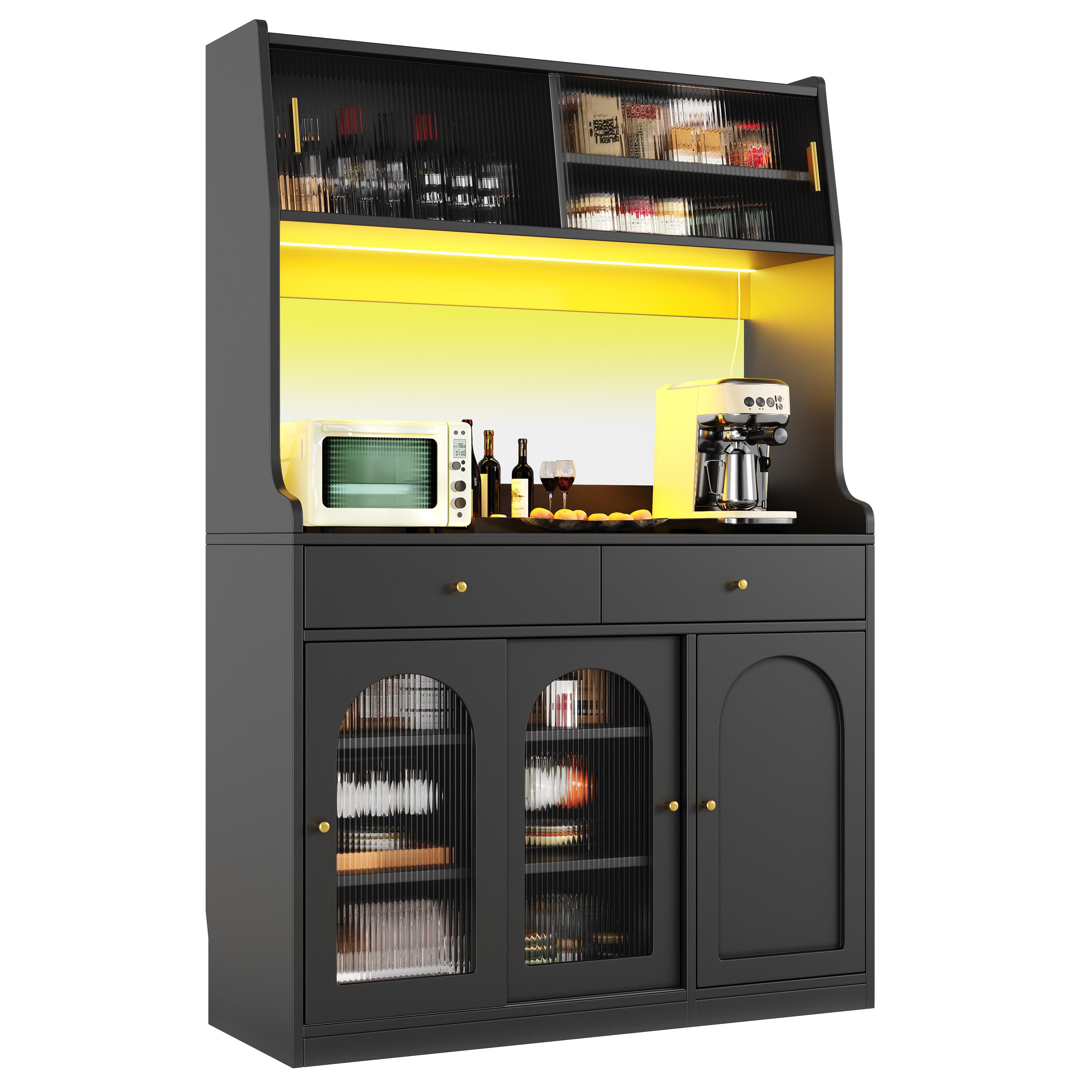 MODFU Hochschrank Küchenschrank,Vitrinenschrank,Buffetschrank (Hochwertiger günstig online kaufen