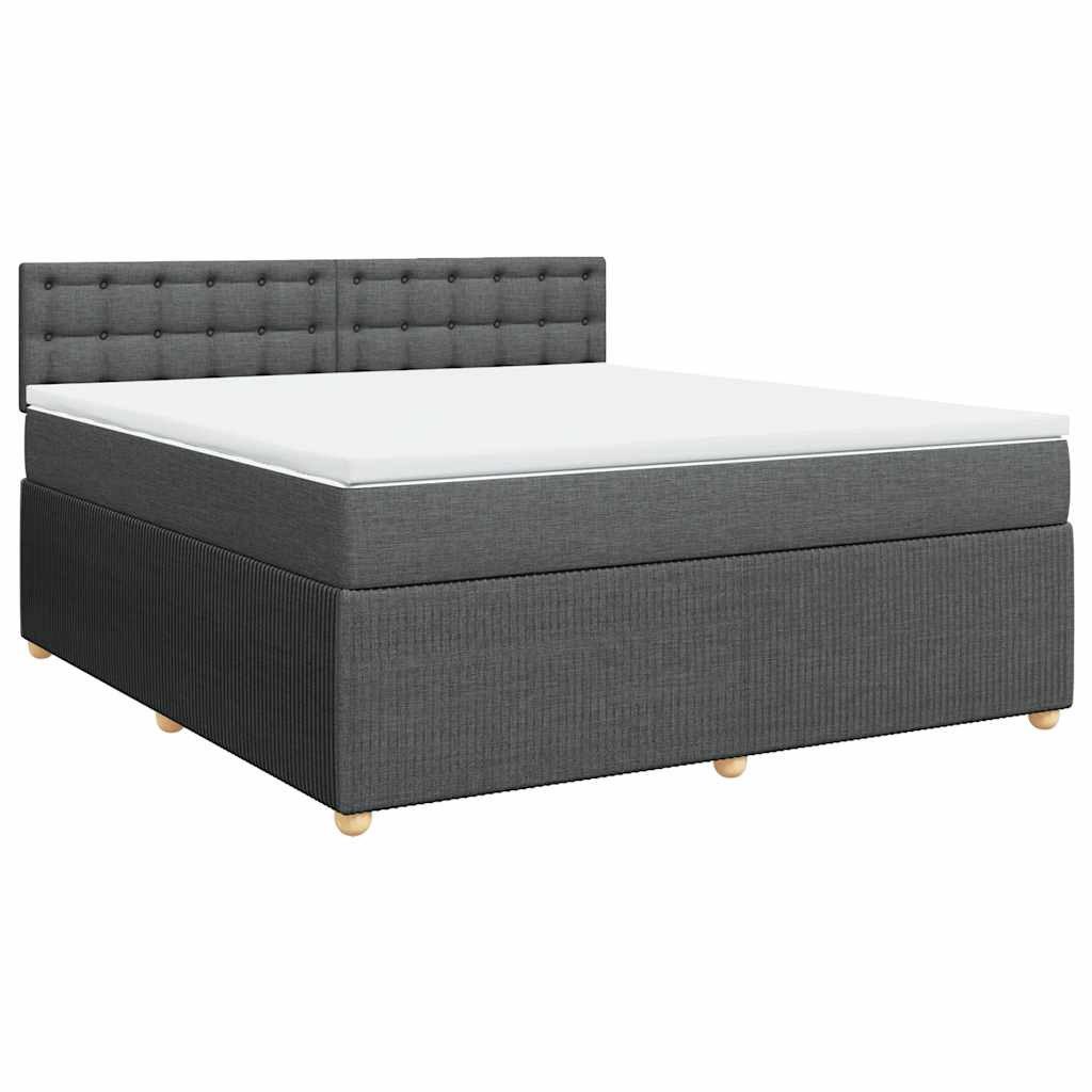Bett Boxspringbett mit Matratze Dunkelgrau 180x200 cm Stoff