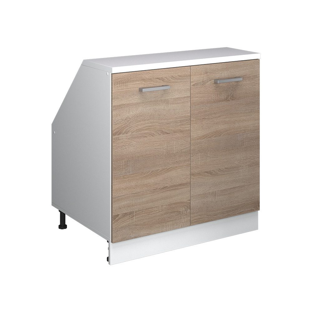 Vicco Kommode Rion, Sonoma/Weiß, 80 x 81.6 cm mit 2 Türen, Schrankkorpus 60 cm ... (1 St)