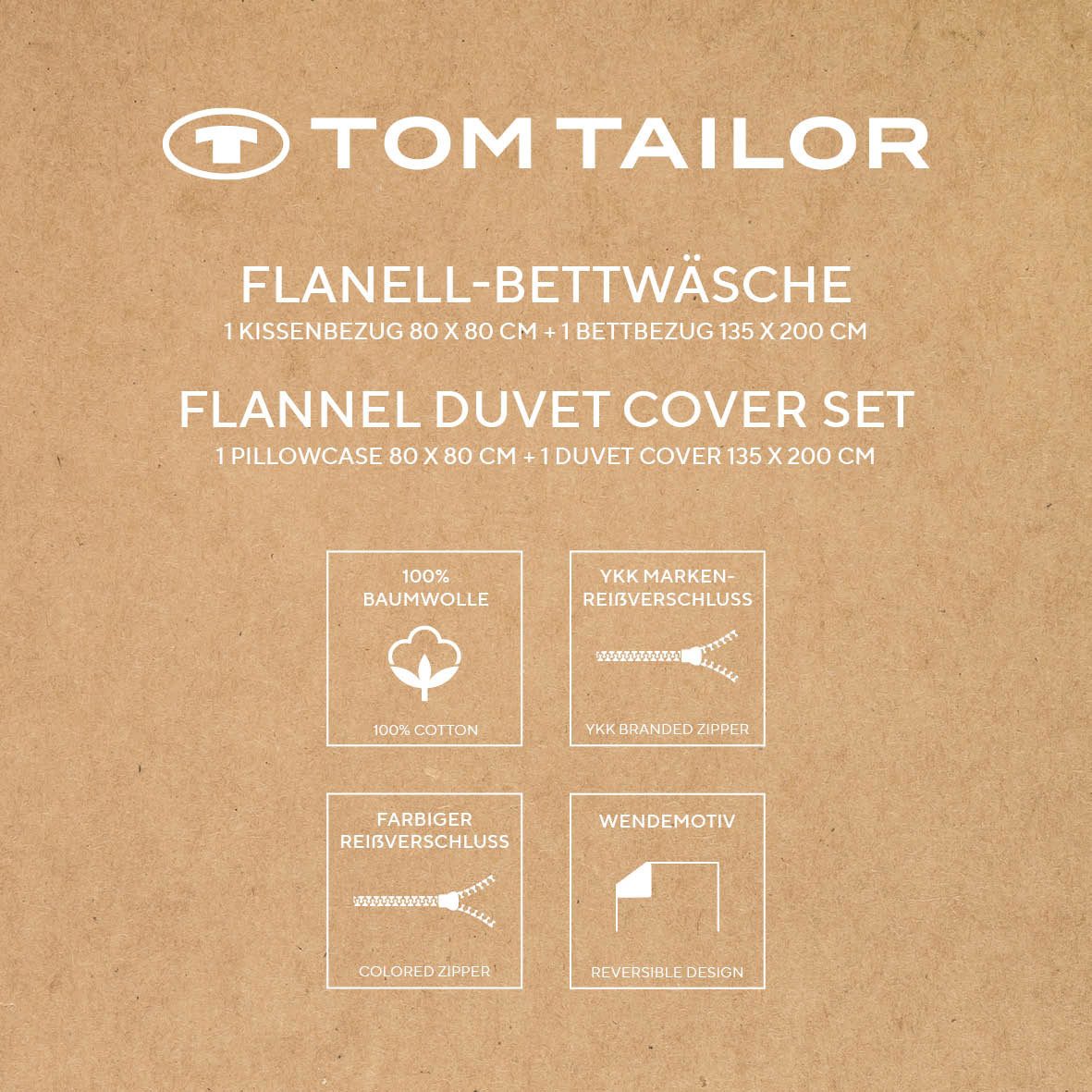TOM TAILOR HOME Wendebettwäsche BOLD MOSAIC in Gr. 135x200cm, 155x220cm oder 200x220cm, Flanell, 2 teilig, new bedroom, gewebtes Label