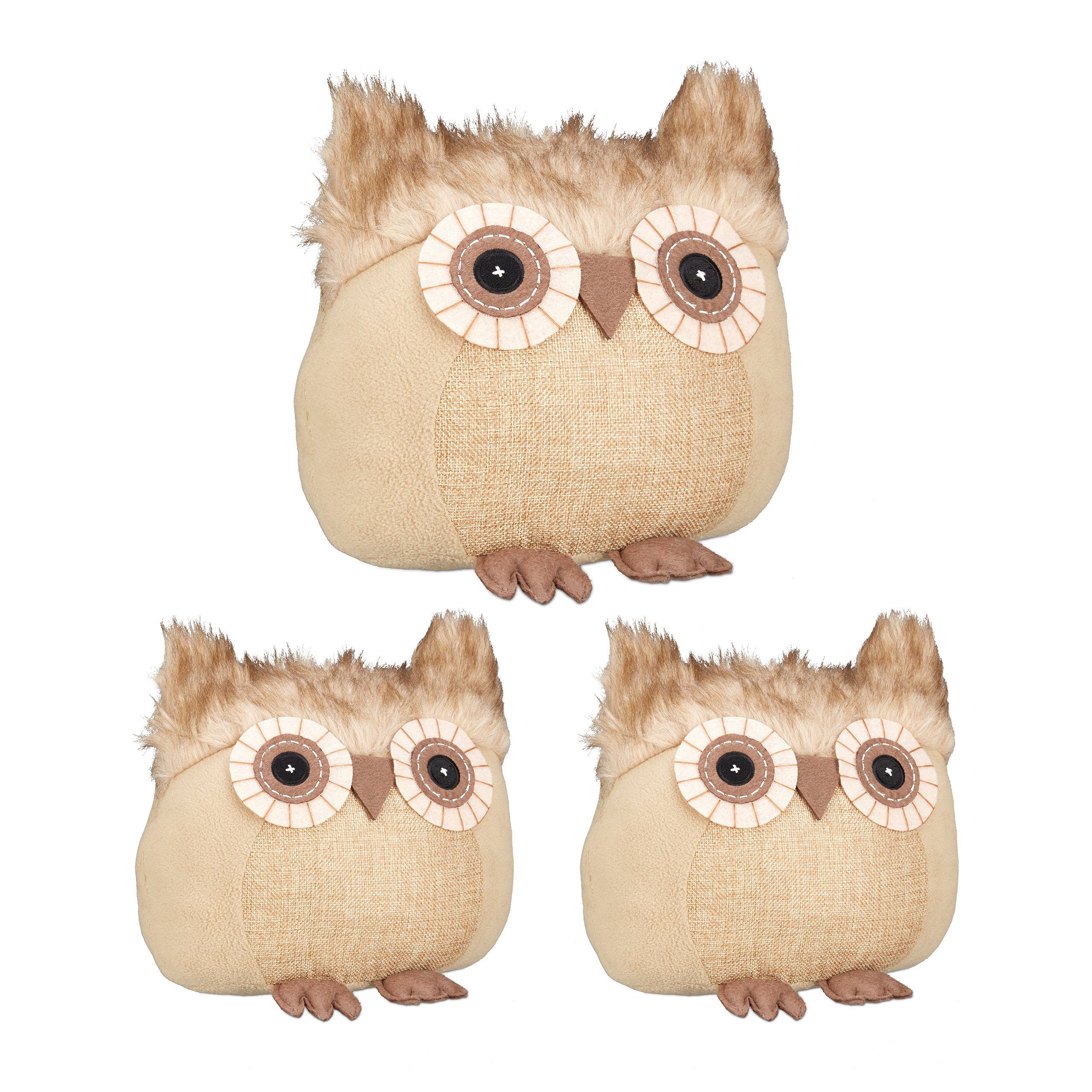 relaxdays Türstopper 3 x Türstopper Eule günstig online kaufen
