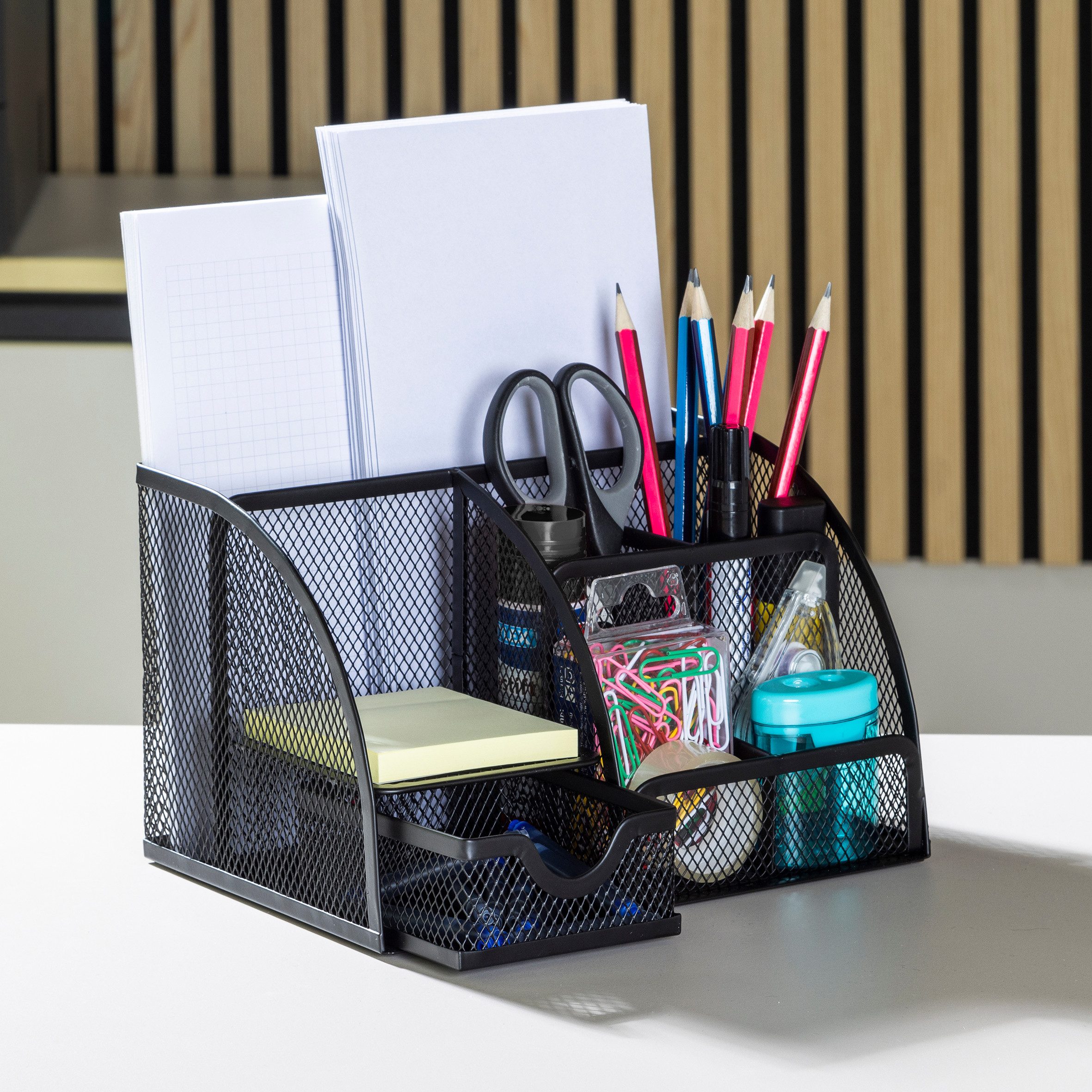 mucHome Organizer Schreibtischorganizer mit Schublade, Mesh Metall Büro Organizer (1 St)