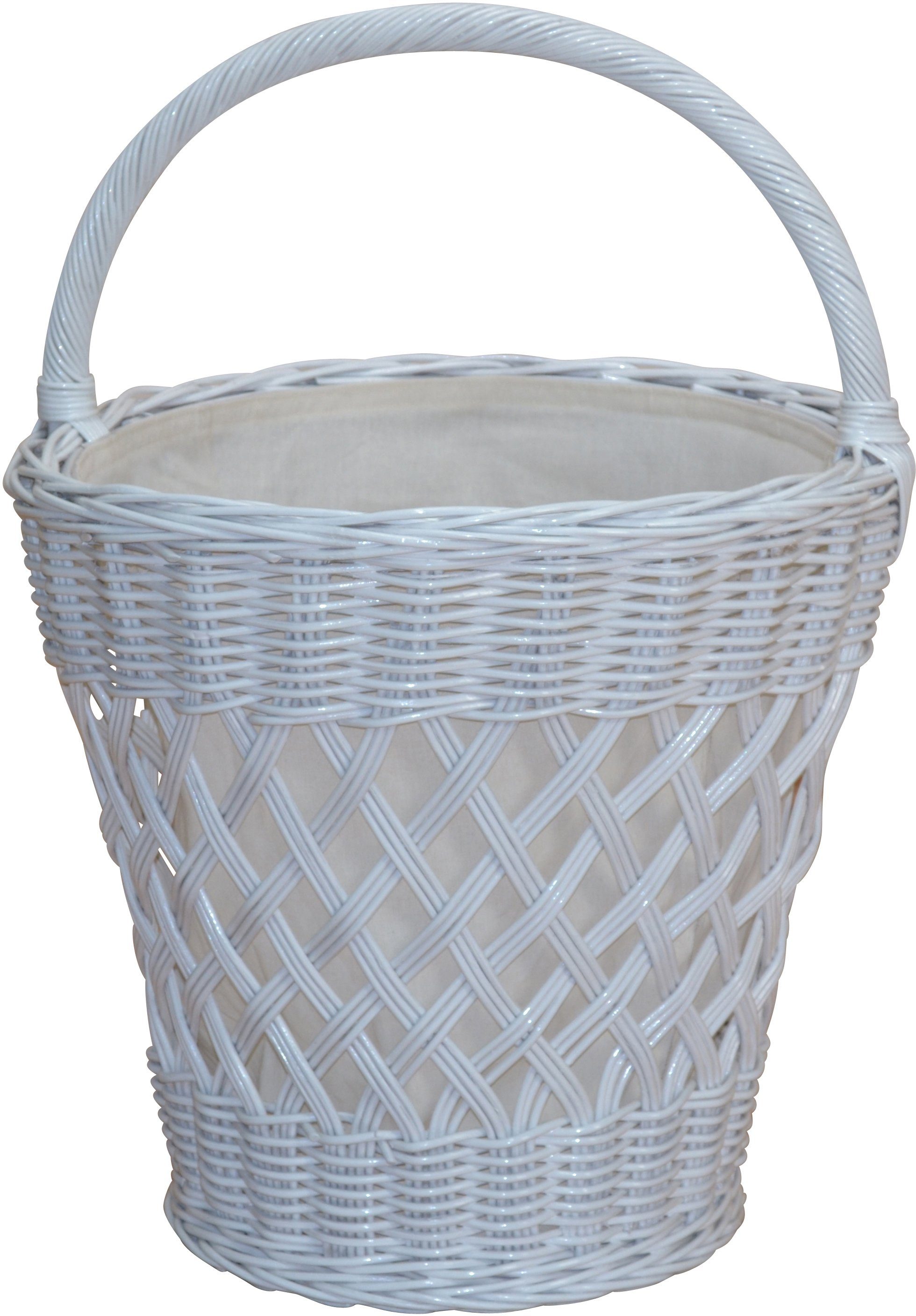 HOFMANN LIVING AND MORE Wäschekorb (1 St), aus Rattan mit praktischem Tragegriff weiß
