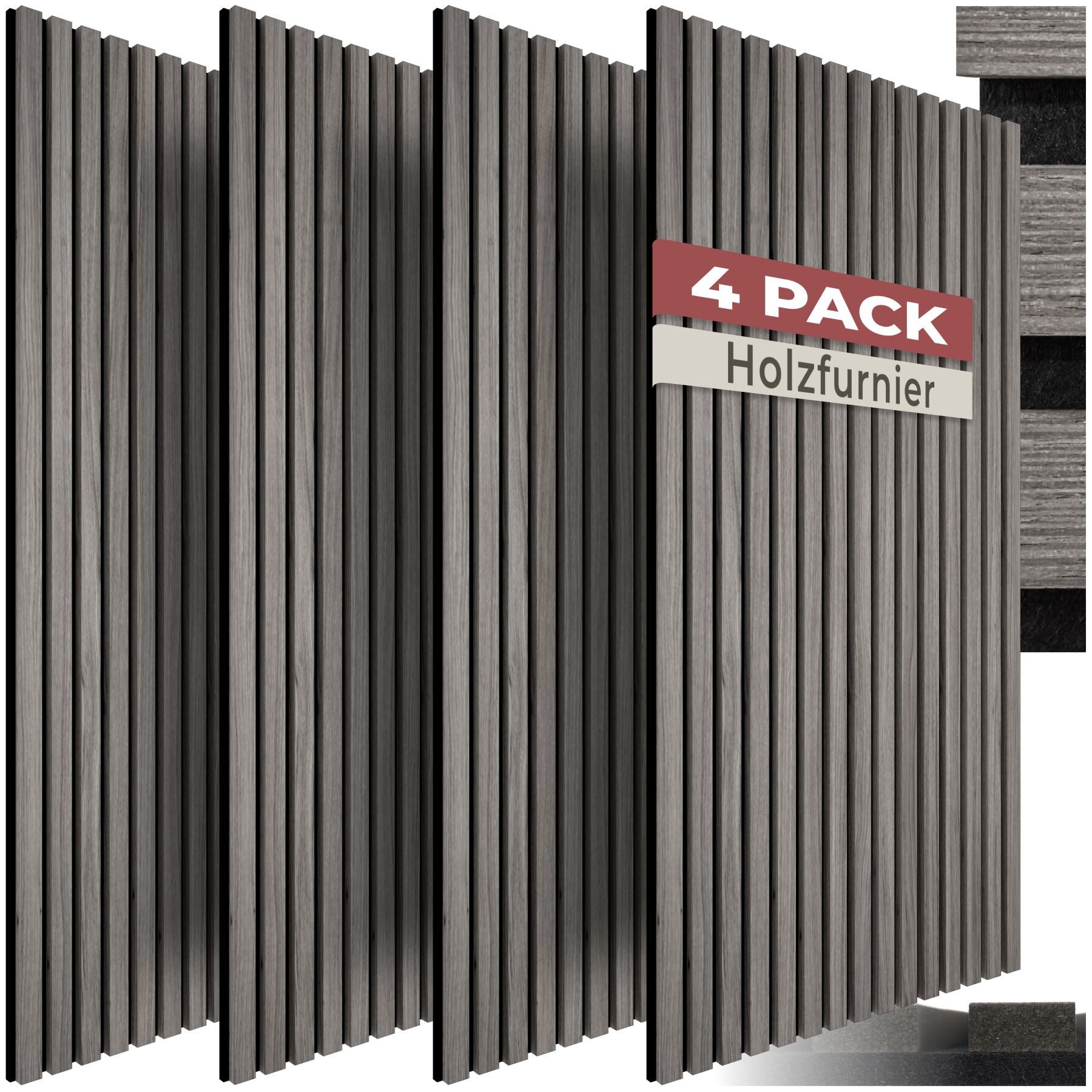tectake Wandpaneel Akustikpaneele Sonic Wall, MDF und Echtholzfurnier - Eic günstig online kaufen