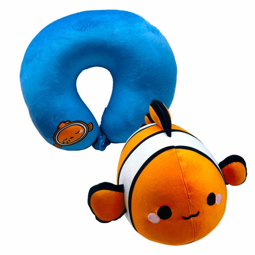 Puckator Dekokissen Adoramals Clownfisch Swapseazzz Reisekissen + Plüschtier