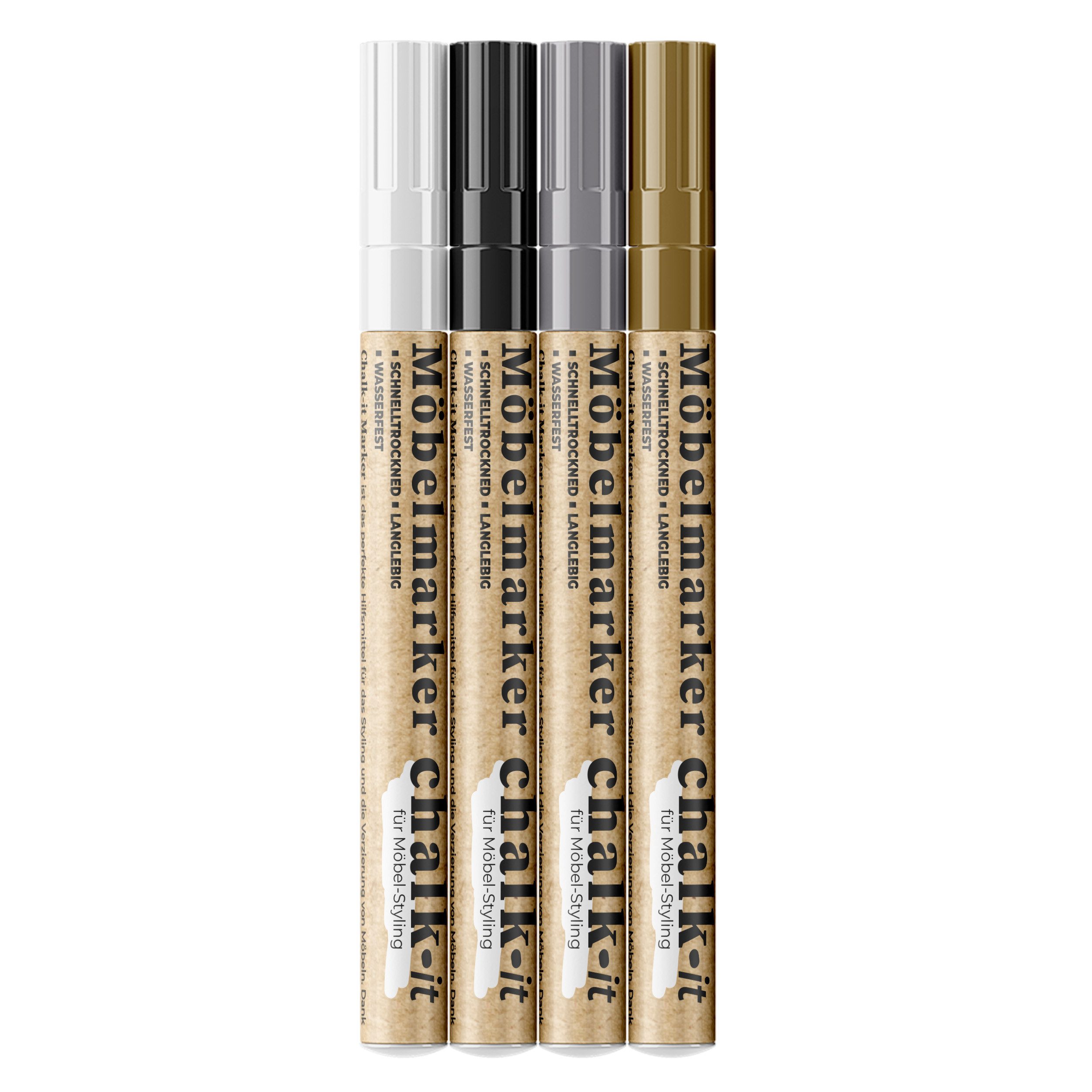 CHALK IT Kreidefarbe Chalk-it Möbel Marker Set 4x10ml - VIELE FARBEN