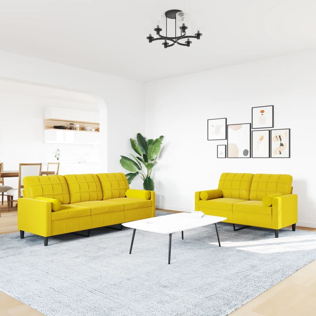 vidaXL Sofa 2-tlg. Sofagarnitur mit Kissen günstig online kaufen