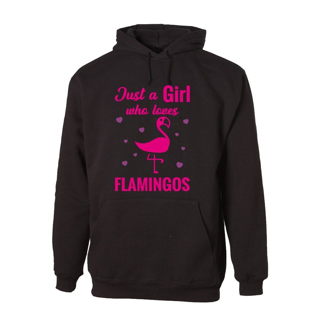 G-graphics Hoodie Just a Girl who loves Flamingos mit trendigem Frontprint mit Spruch