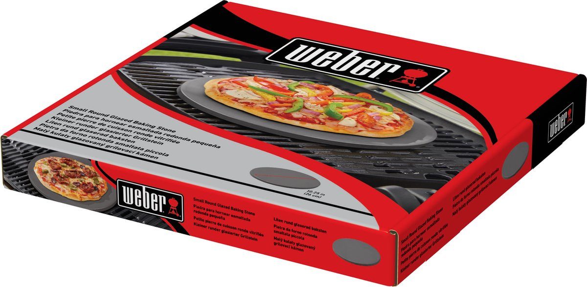 Weber Pizzastein Glasierter Pizzastein Ø 26 cm, Stein, (1-St), ofenfest