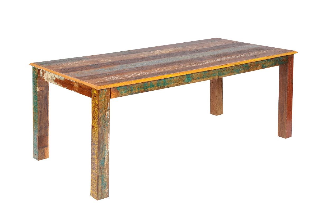 Main Möbel Esstisch Esstisch 180x90cm 'Hawkins' recyceltes Altholz mehrfarbig lackiert