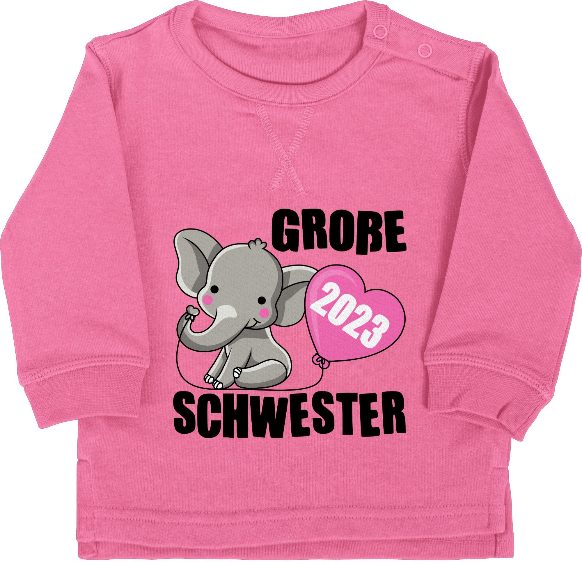 Shirtracer Sweatshirt Große Schwester 2023 I Geschwister Bruder und Schwester 1 Pink