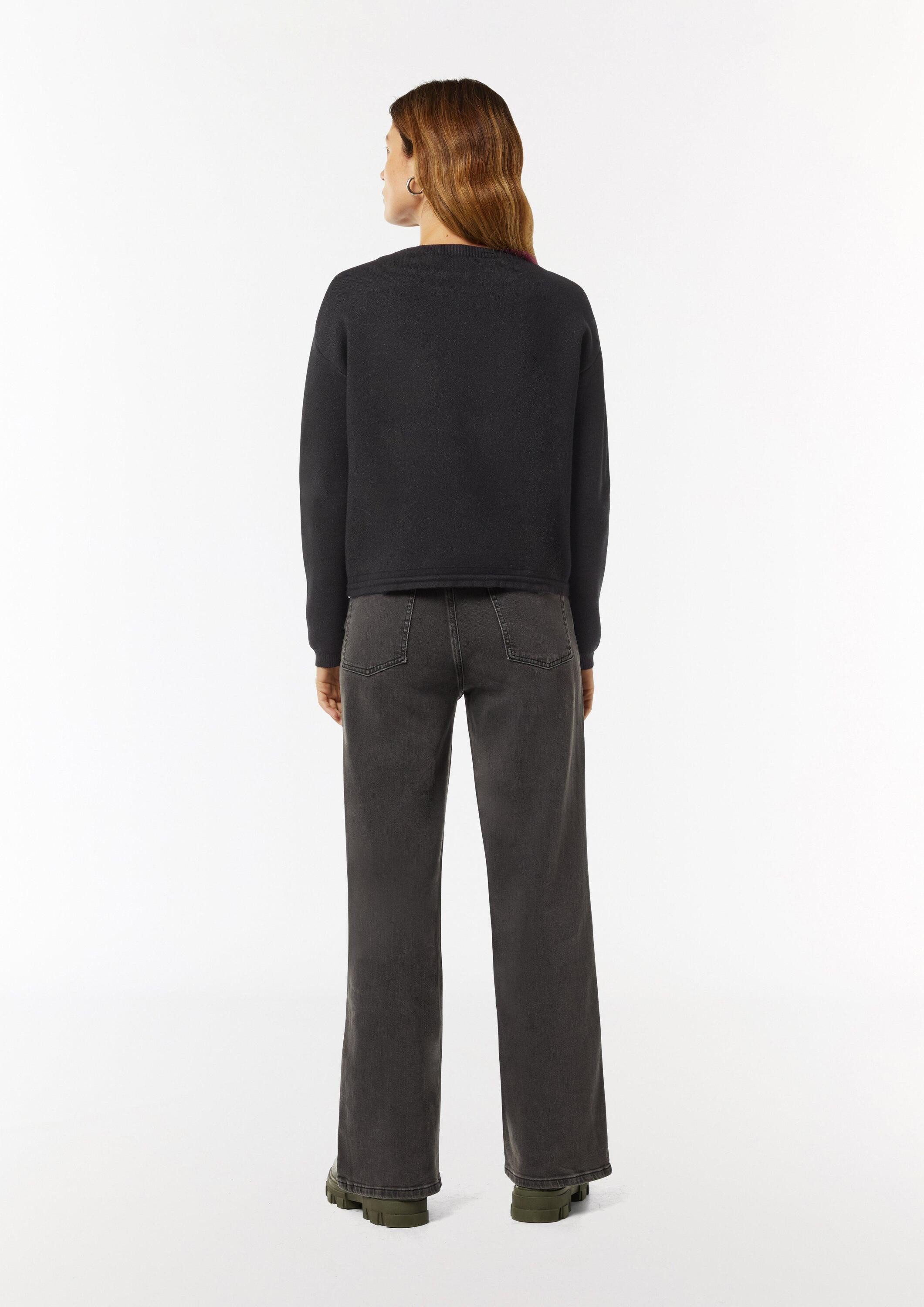 comma Longpullover Strickpullover Strickpullover mit Schmuckdetail und Glitzergarn