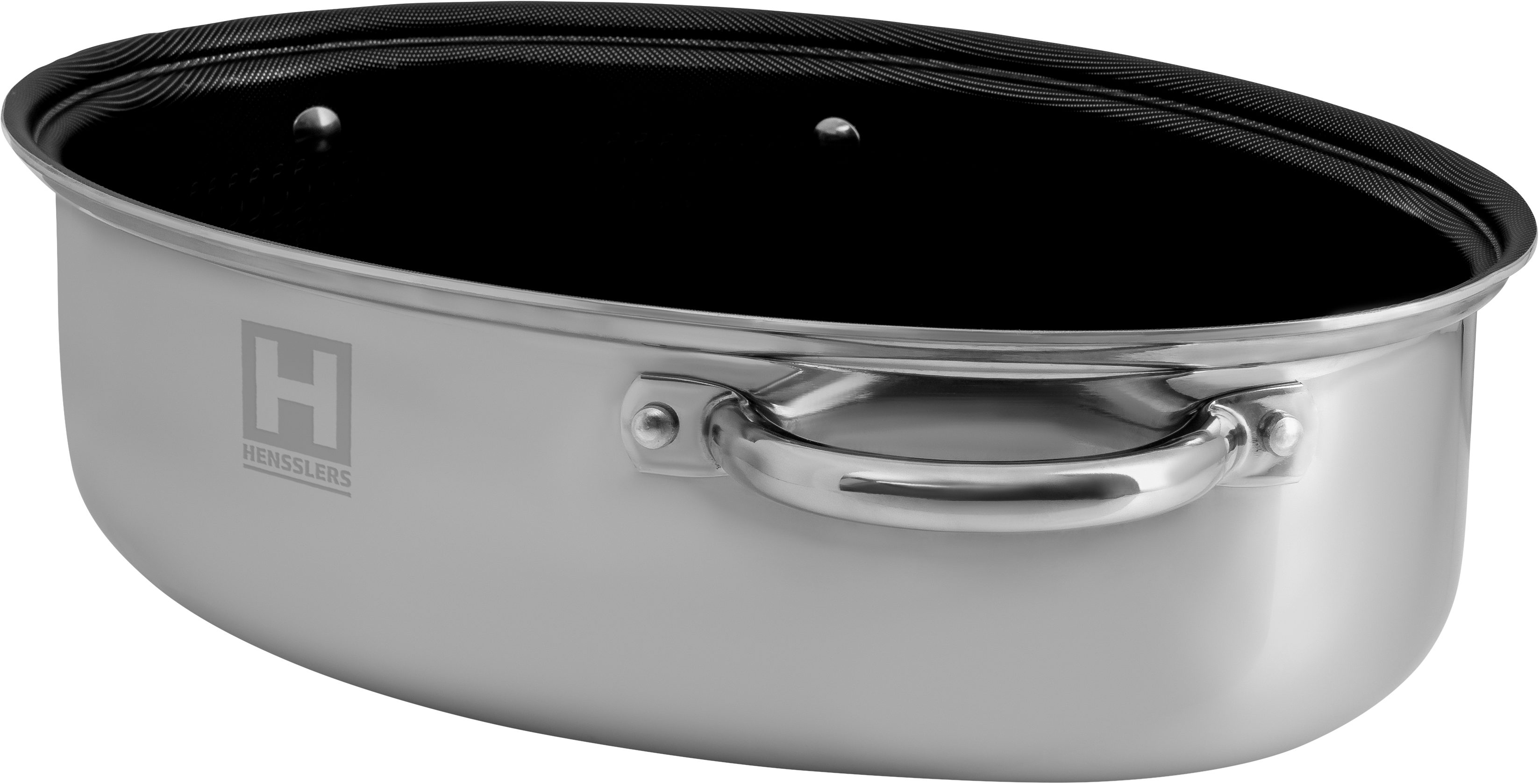 HENSSLERS Bräter HENSSLERS Bräter Deluxe, 9L, Edelstahl (2-tlg), 3-Schicht Material mit Wabenstruktur, Maße (L/B/H) 41x28,5x17,5 cm