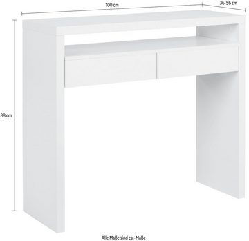 Woodman Schreibtisch Console10, puristisches Design, Breite 36 - 56 cm