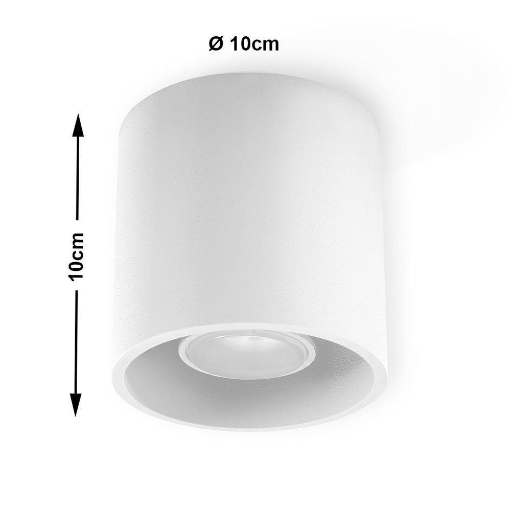 etc-shop weiß LED Lampe Leuchtmittel Aufbauspot Aufputz Aufbaustrahler nicht Einbaustrahler, Decke GU10 inklusive, Aufbauleuchte