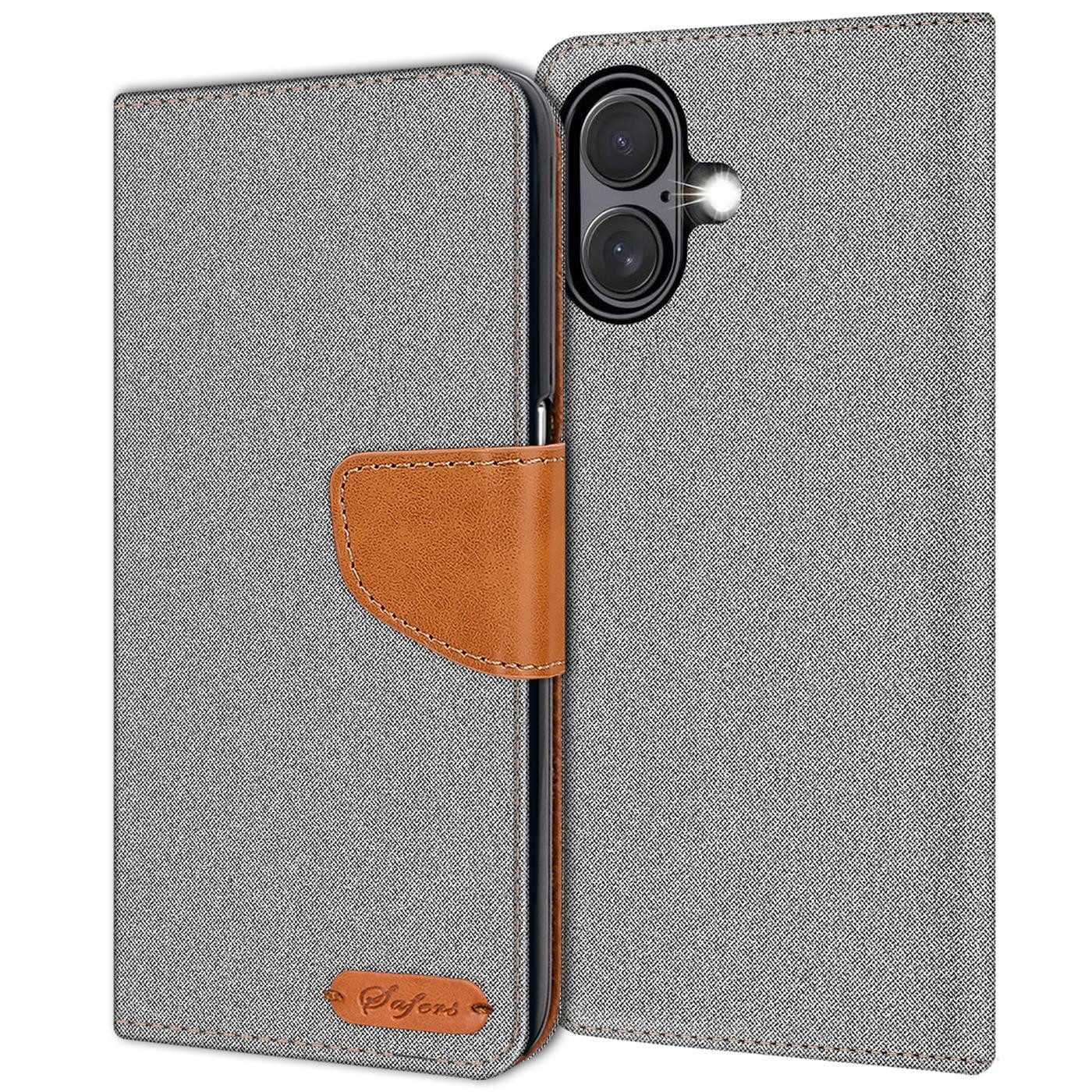 CoolGadget Handyhülle Denim Schutzhülle Flip Case für Apple iPhone 17 6,3 Zoll, Book Cover Handy Tasche Hülle für iPhone 17 Klapphülle