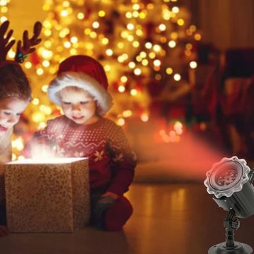 AUKUU Projektionslampe Projektionslampe Projektor Weihnachten Aussen IP65 Wasserdicht LED, Fernbedienung für Innen Aussen Weihnachtsdeko