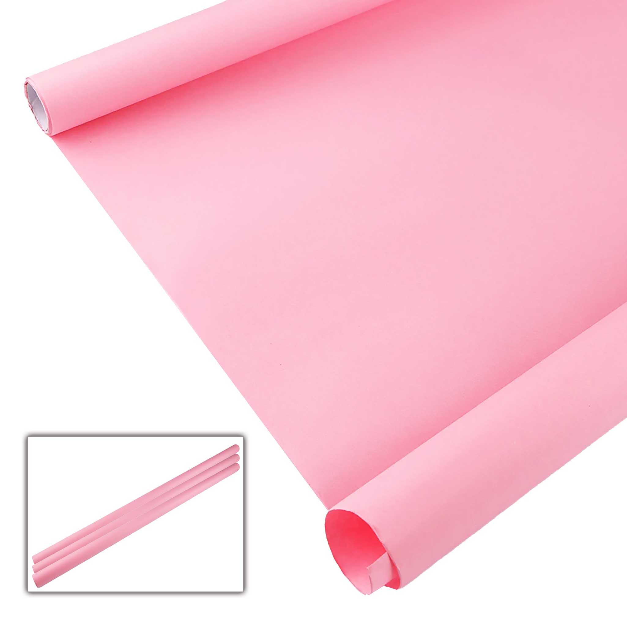 maDDma Geschenkpapier Geschenkpapier uni matt 3 Rollen Dekopapier Verpackungspapier, babyrosa
