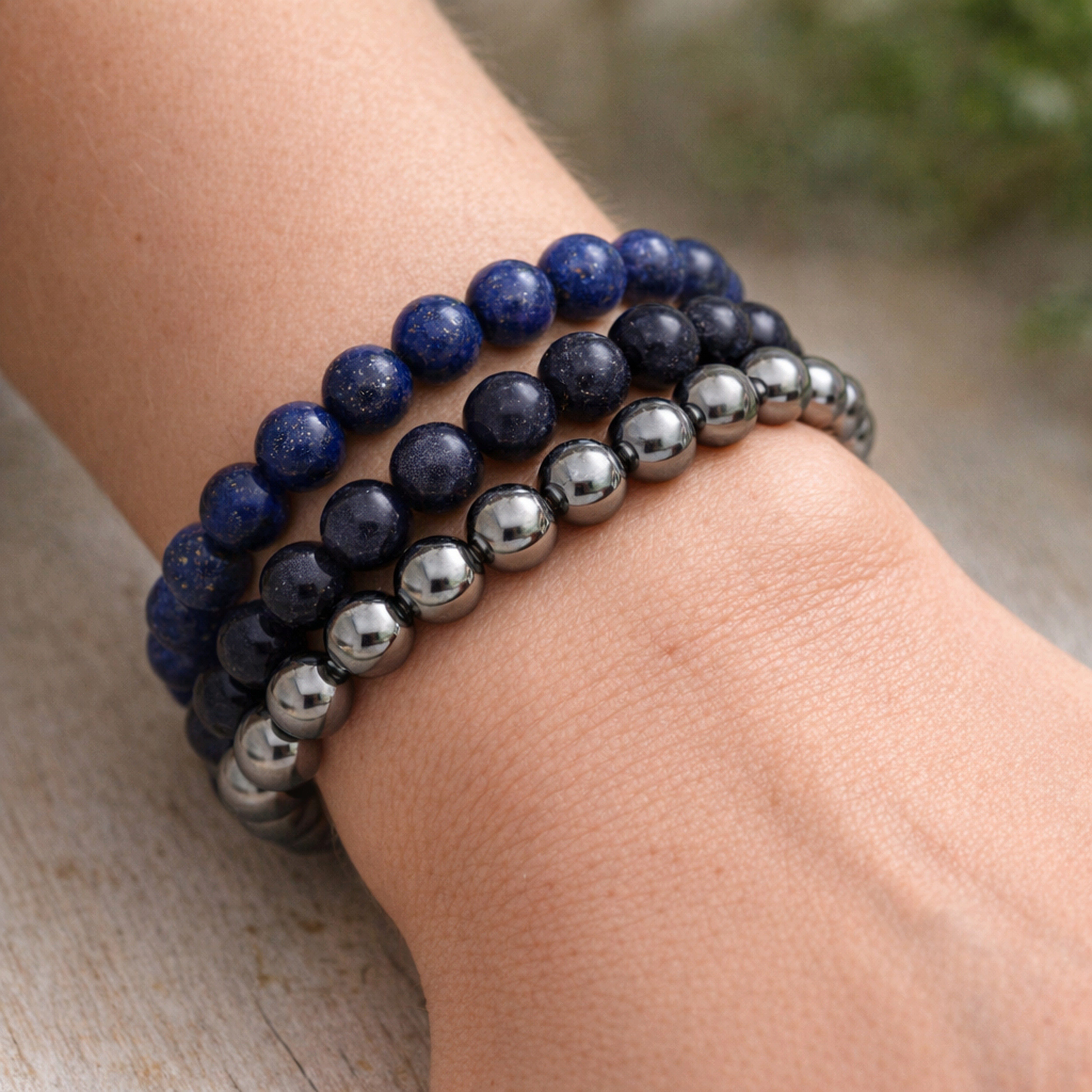 Lebensquelle Plus Armband Blaufluss Kugelarmband, 8 mm – Bild 3 von 3