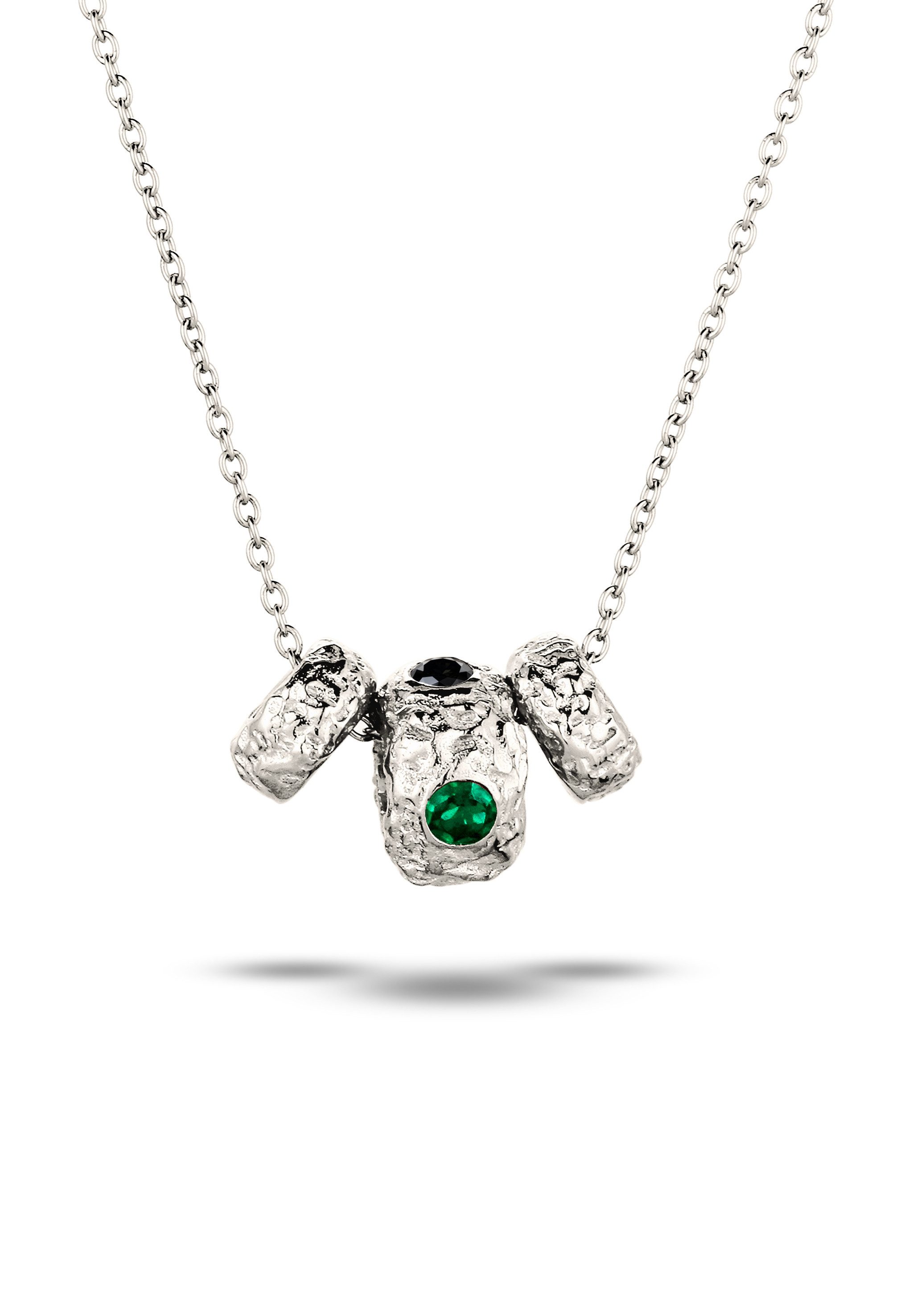 Elli Kette mit Anhänger Zirkonia Synthetischer Smaragd Grün 925 Sterling Silber