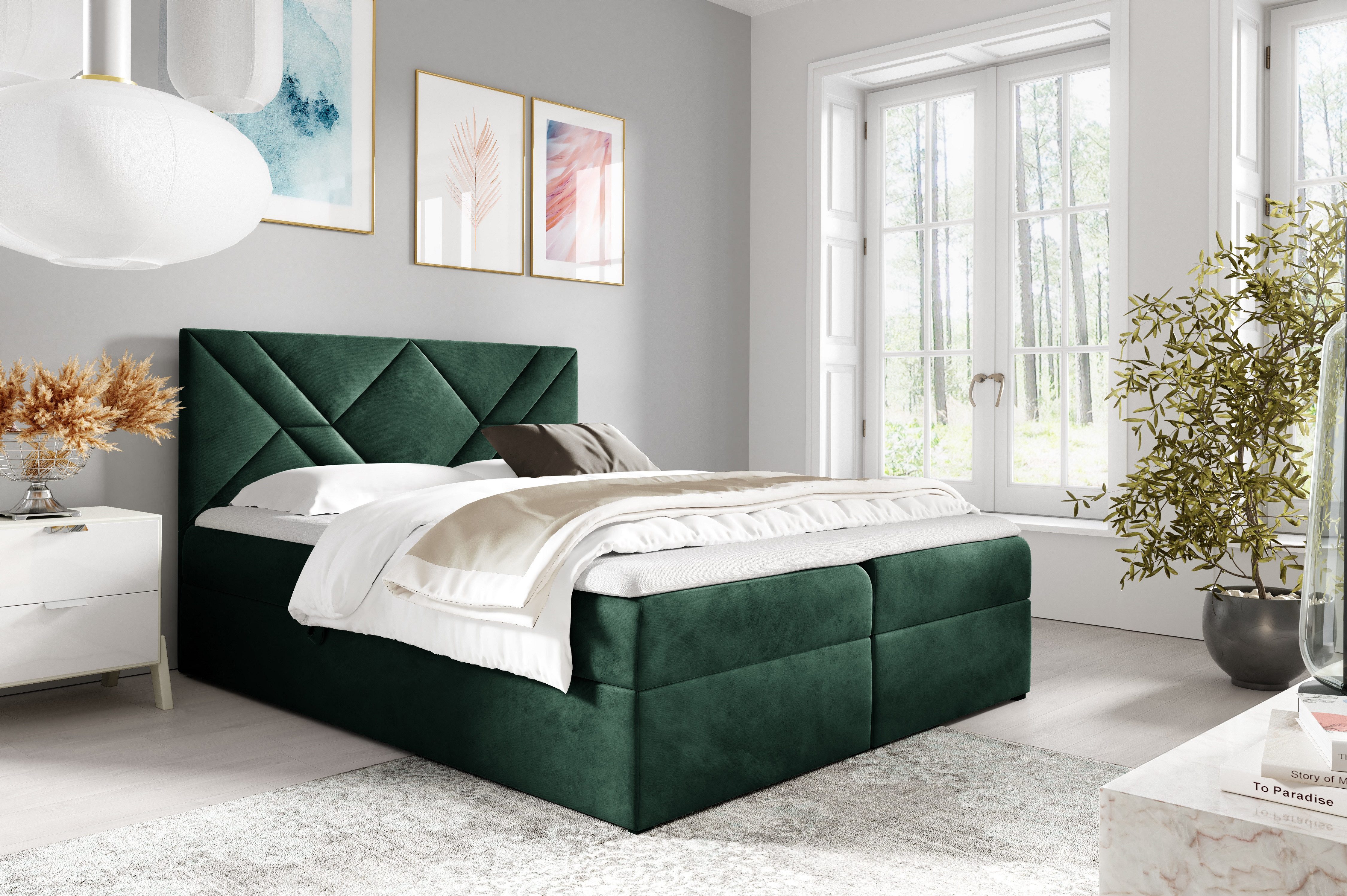 Schlaffabrik Boxspringbett BOX 6 (Fresh 13), inkl. Matratze, Topper, Stauraum