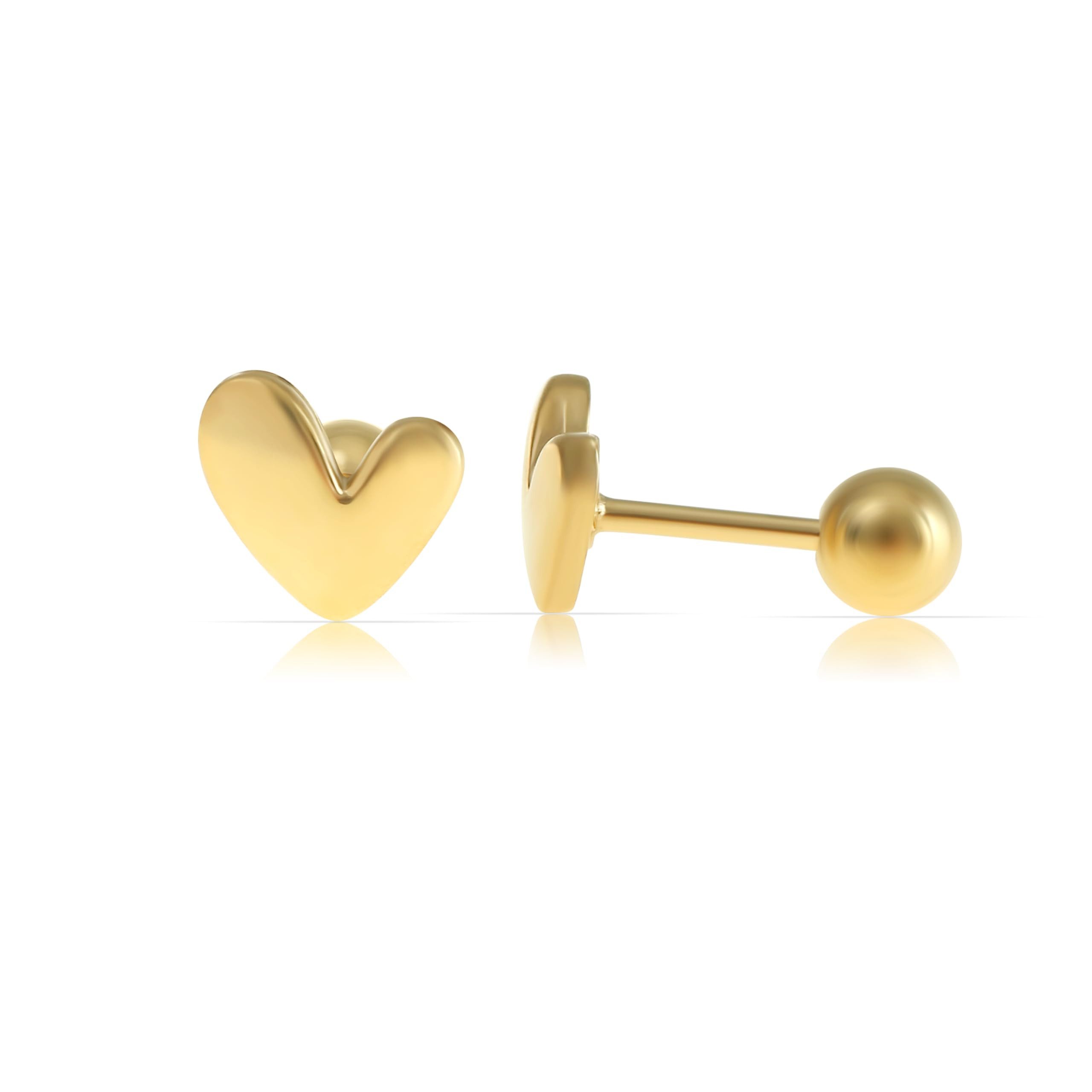 Made by Nami Ohrring-Set in Gold Herz Ohrringe aus Chirurgischem Edelstahl, günstig online kaufen