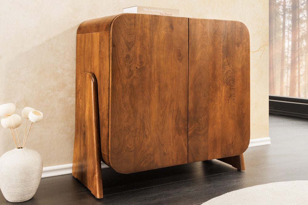 riess-ambiente Lowboard BRASIL 75cm braun – Mango Massivholz, zwei Fächer, fertig montiert (Einzelartikel, 1 St), quadratischer Schrank mit Stauraum & Ablage – ideal fürs Wohnzimmer