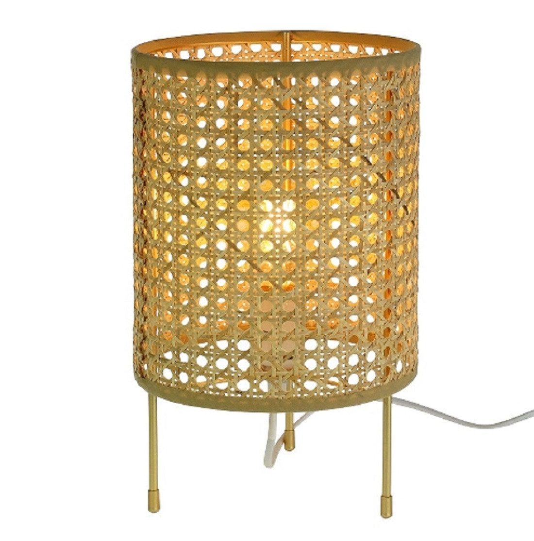 Werner Voß Stehlampe Rattan Tischlampe Ø 19 cm – Natur Design, H 31 cm, ohne Leuchtmittel
