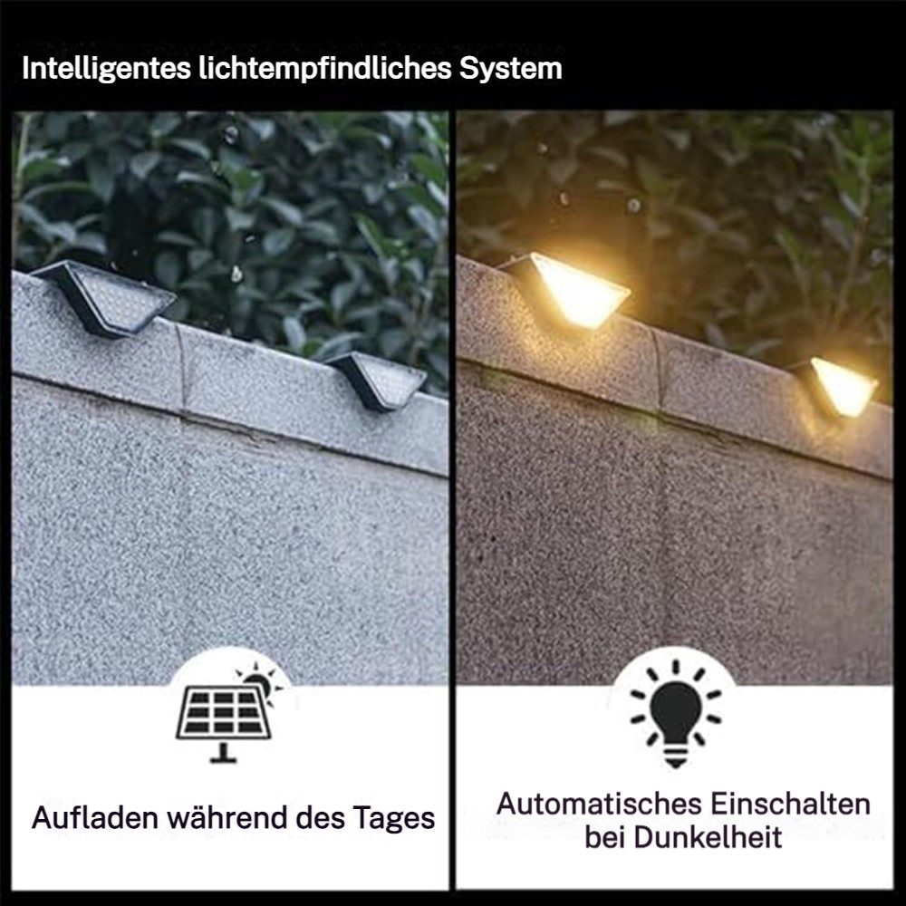 QUBEBU LED Solarleuchte Solar Bodenleuchten Aussen Solarleuchte Garten, Solar-Stufenleuchten, 3000K Warmweiß LED Stufenleuchte, für Treppen Stufen Zäune Höfe We – Bild 5 von 5