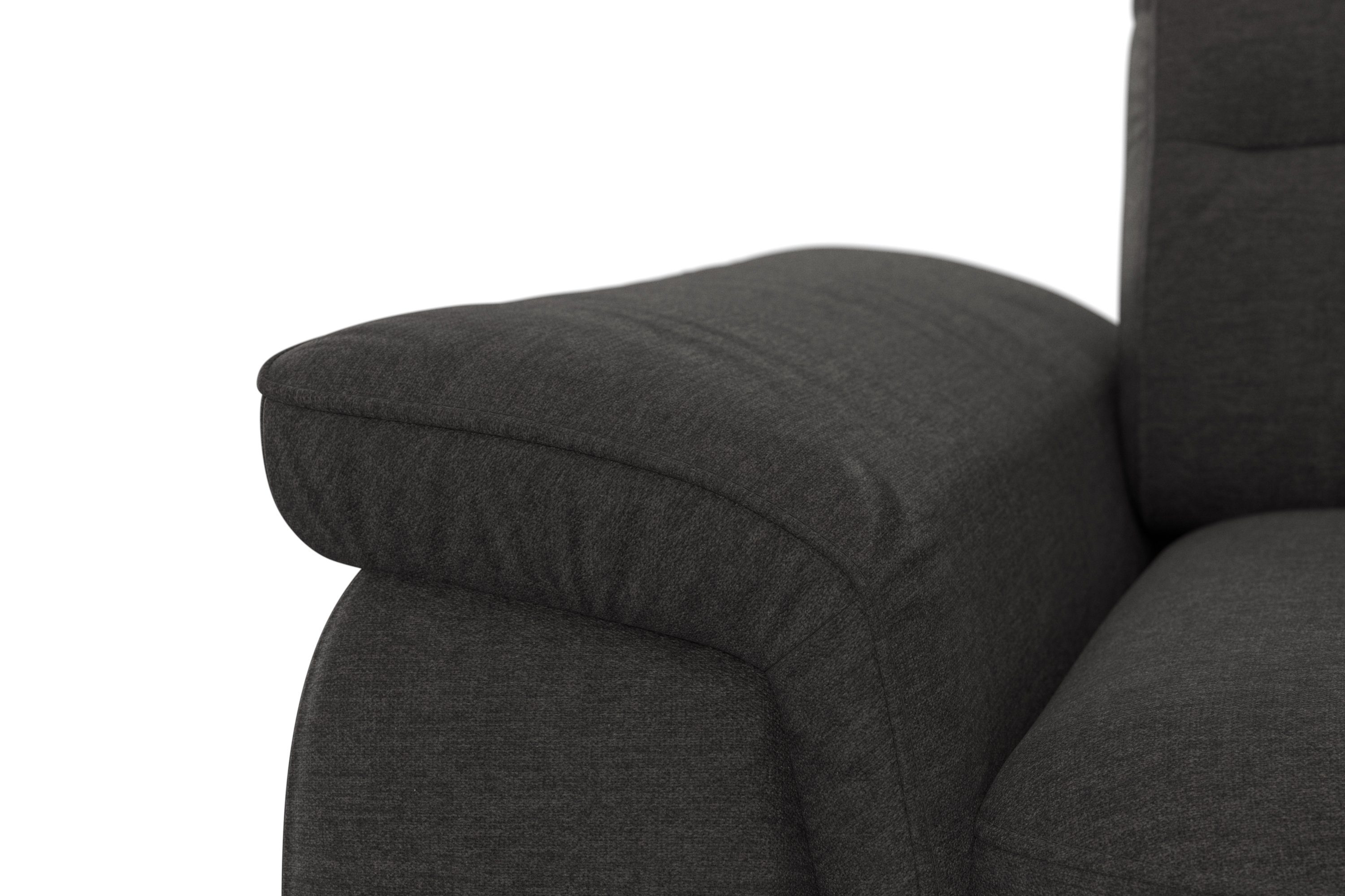 sit&more Ecksofa Sinatra, optinal mit Kopfteilverstellung und Metallfüße Armteilfunktion