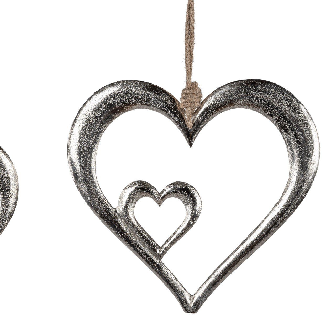 Metall Silber Dekohänger D:20cm formano Hearts,