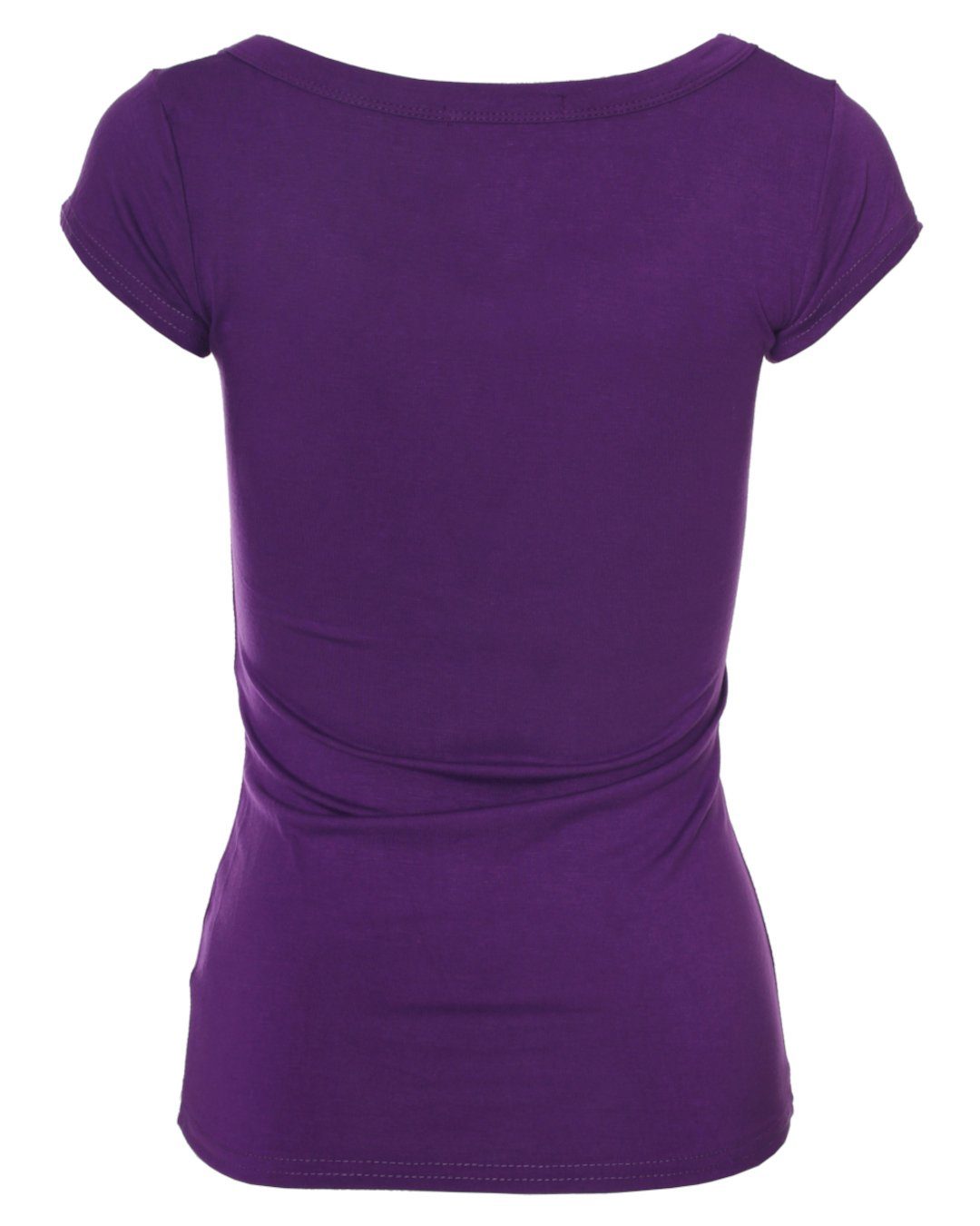 1001 Muse T-Shirt Fit violett Kurzarm T-Shirt Skinny Basic