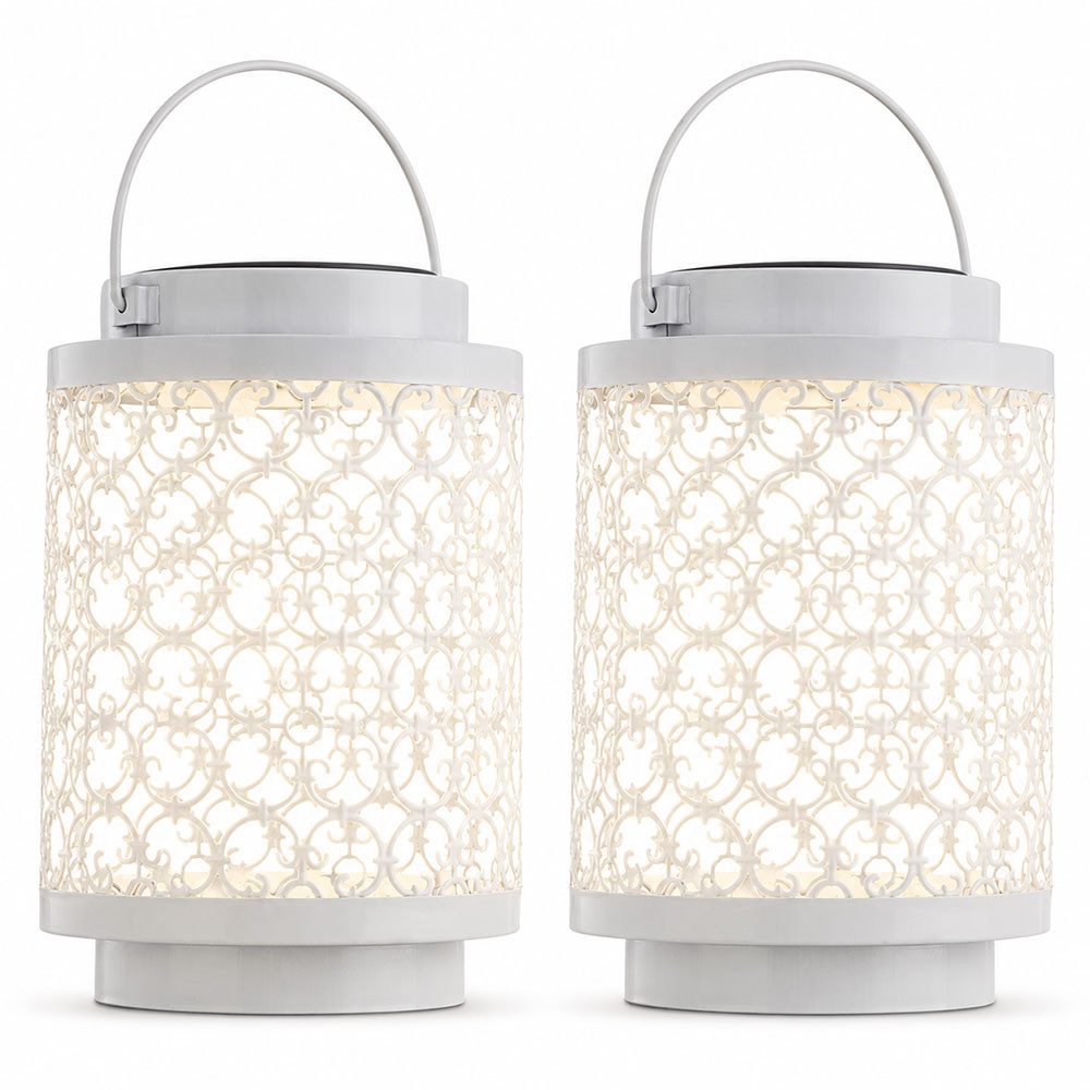 NOWA LED Solarleuchte, LED-Leuchtmittel fest verbaut, Solarlampe Außenleuchte Gartendeko LED Laterne orientalisch 2er Set