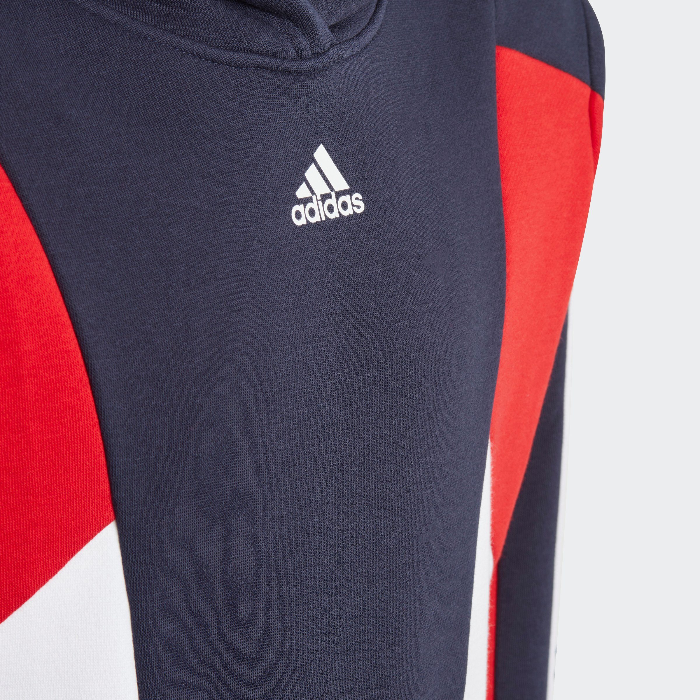 adidas Sportswear Sweatshirt COLORBLOCK Ink HOODIE / Legend 3STREIFEN Scarlet Better / White