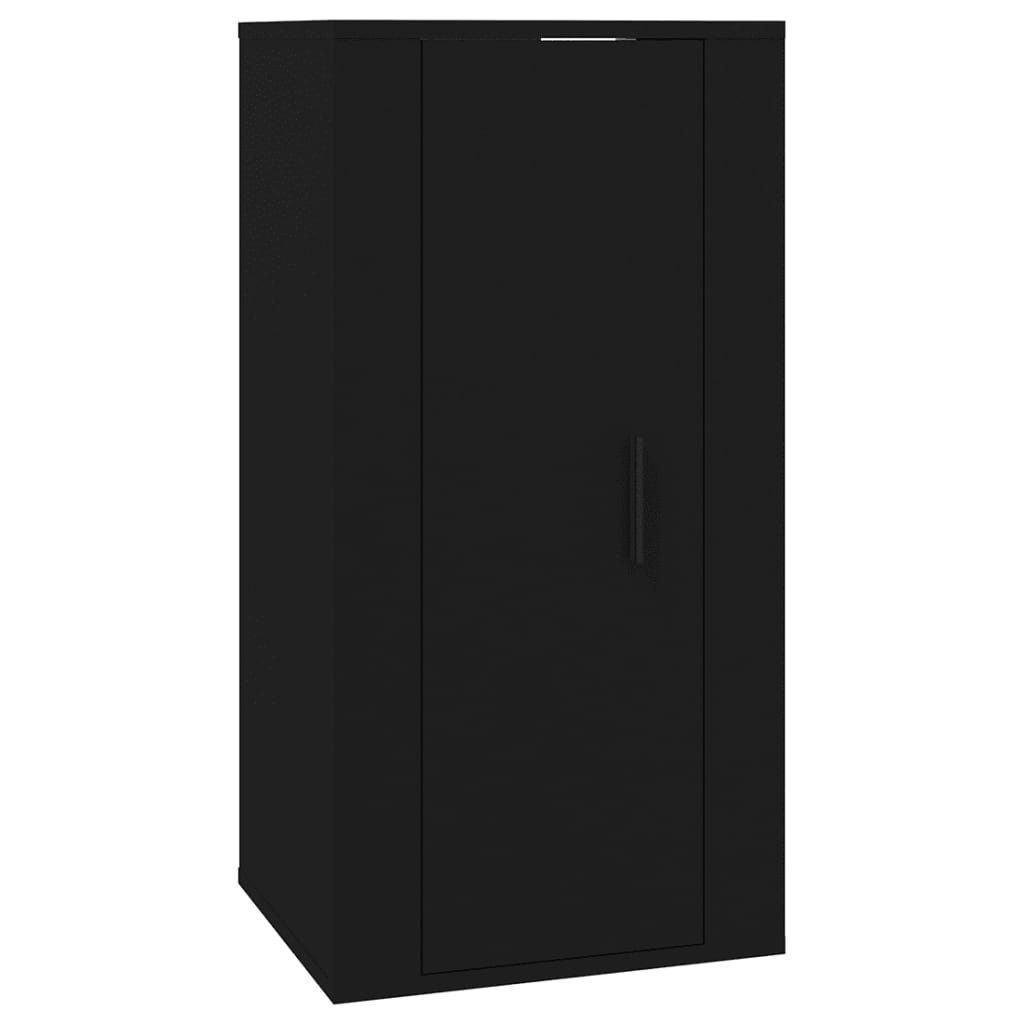 vidaXL Schwarz 5-tlg. TV-Schrank (5-St) Holzwerkstoff TV-Schrank-Set