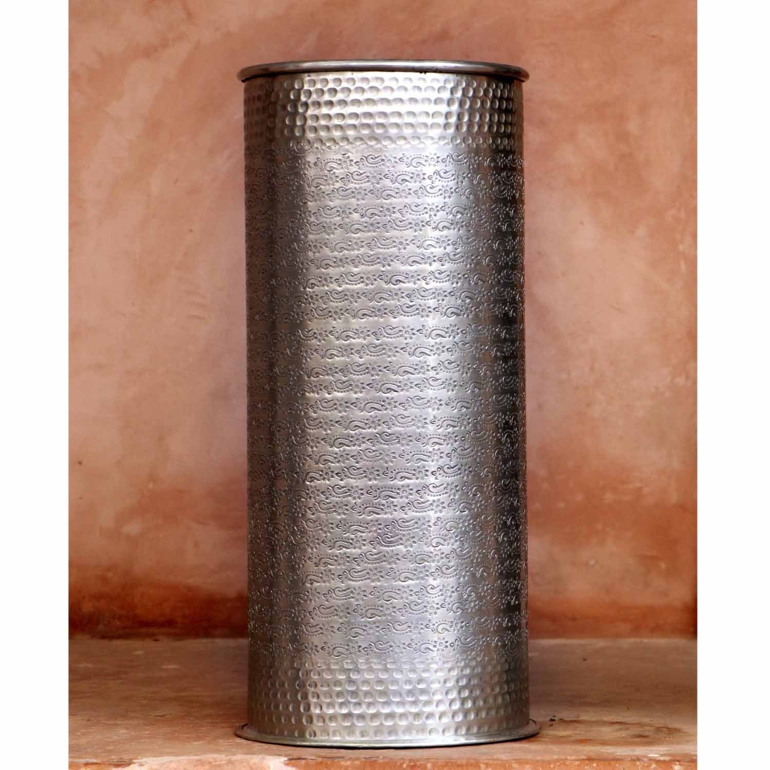 Casa Moro Schirmständer Orientalischer Regenschirmständer Cadiz Silber mit Hammerschlag, Kunsthandwerk mit Hammerschlag verziert RSH300