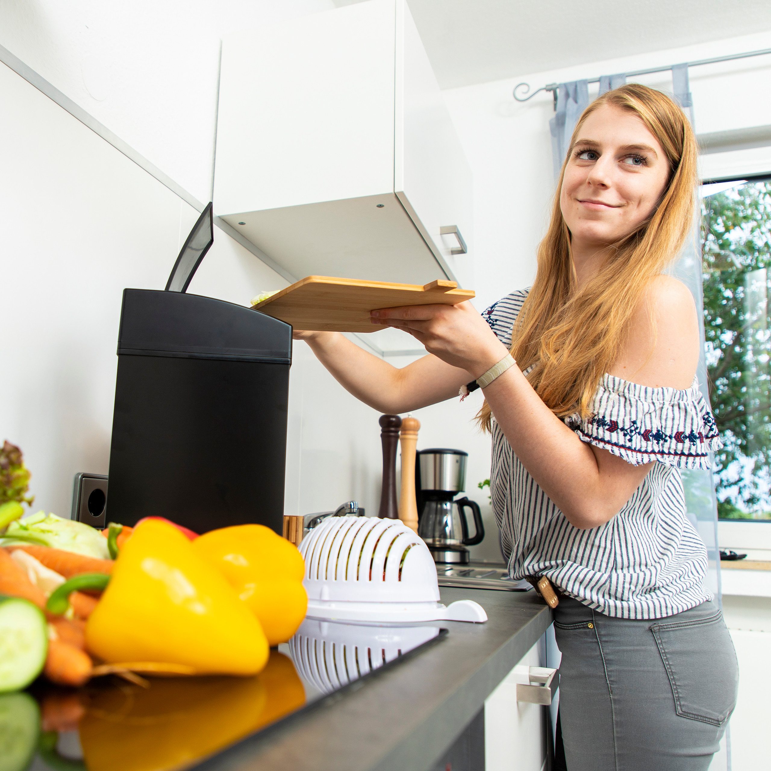 relaxdays Mülleimer Sensor Mülleimer mit Inneneimer, schwarz