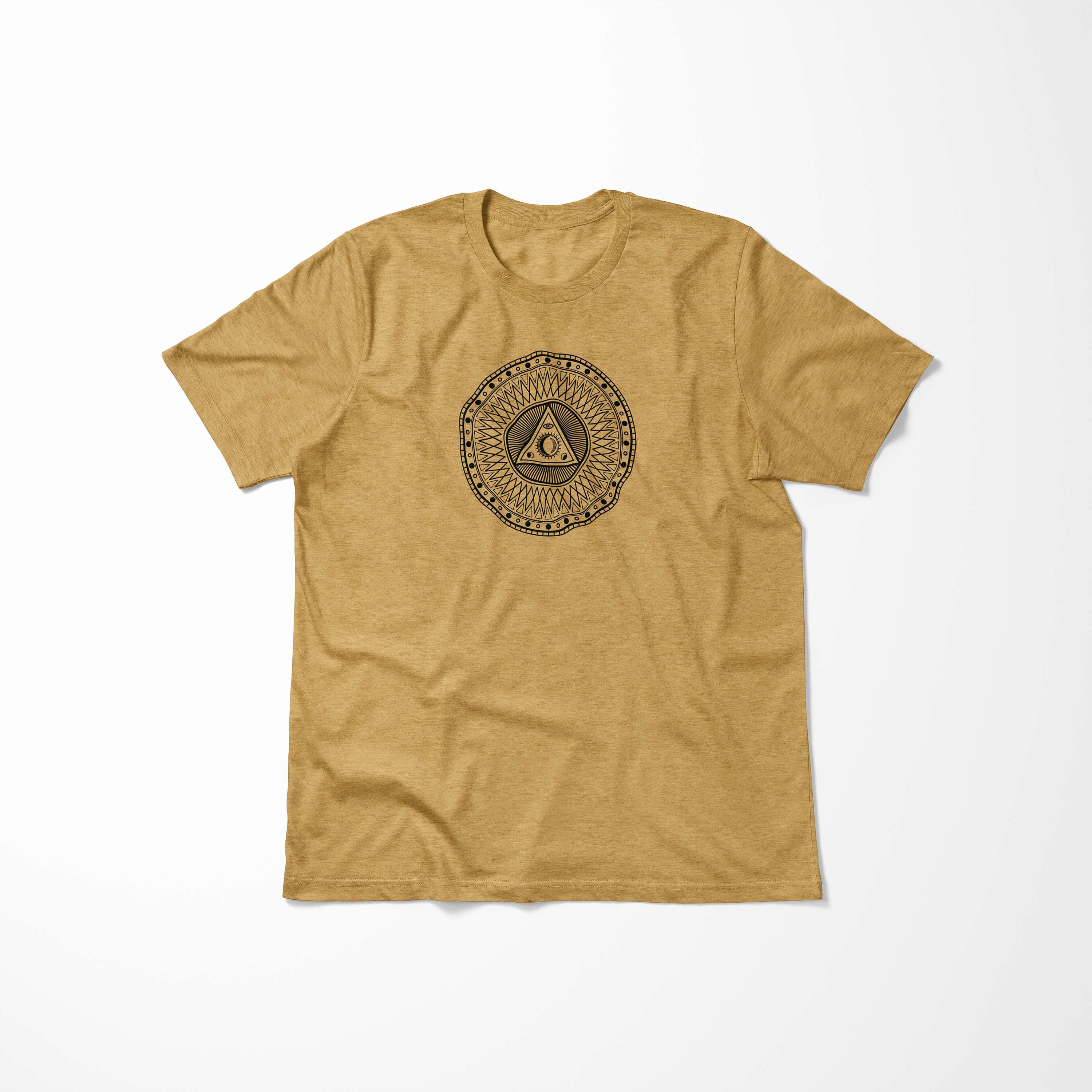 Gold No.0032 Premium Tragekomfort Struktur Antique Alchemy T-Shirt feine angenehmer Art Symbole Serie Sinus T-Shirt