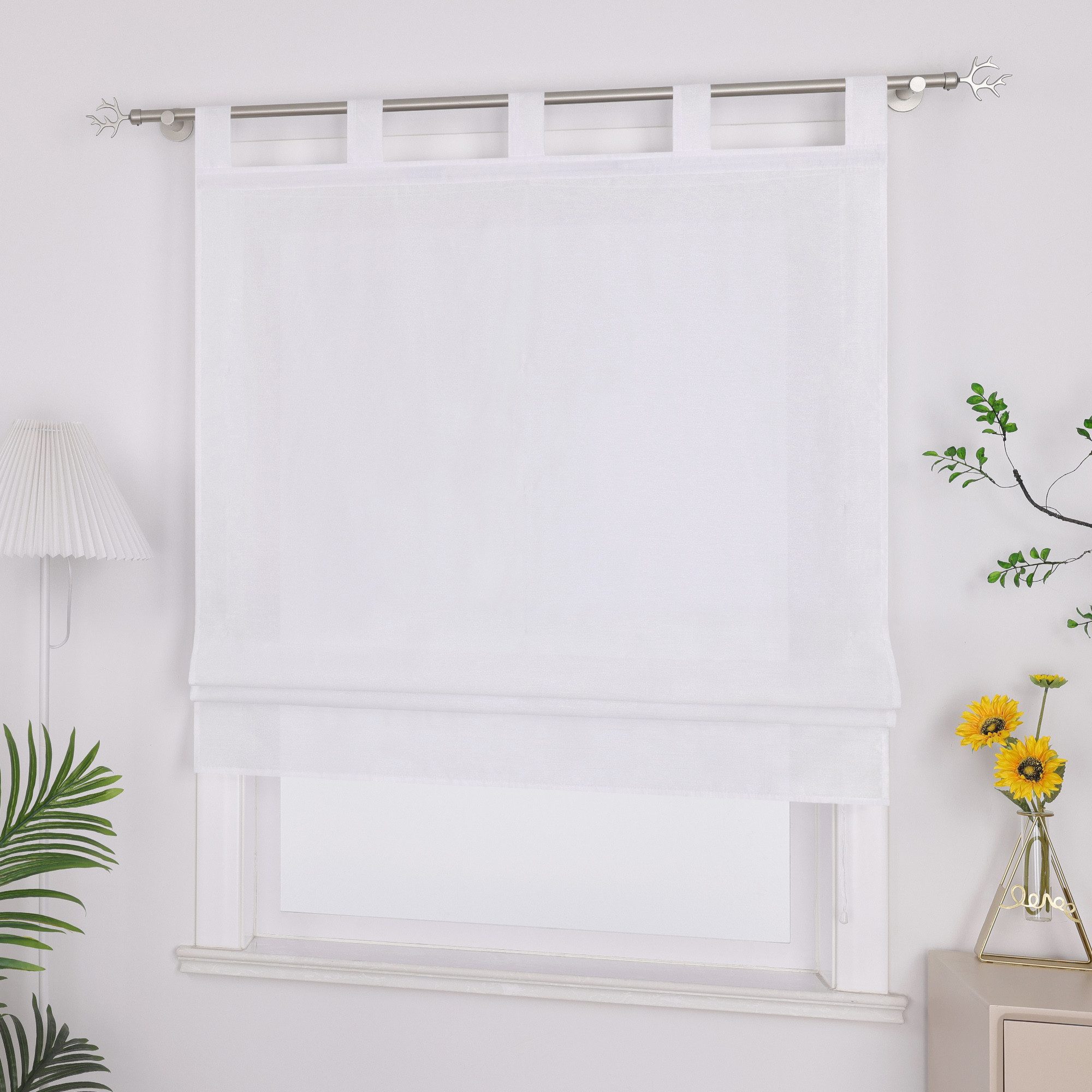 Joyswahl Raffrollo, mit Schlaufen, Uni Strukturiertes Gewebe Gardinen Küche günstig online kaufen