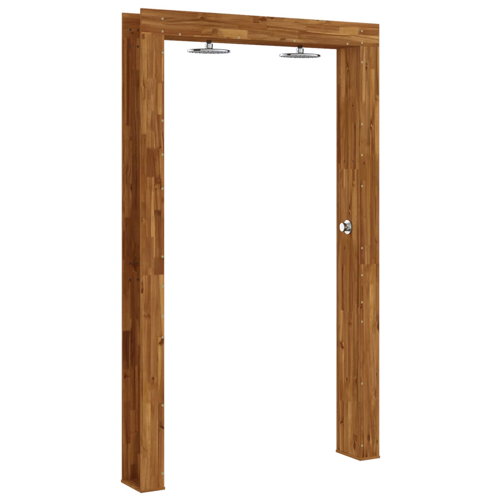 vidaXL Gartendusche 137 x 23 x 226 cm Gartendusche 226 cm Massives Akazienholz und Edelsta