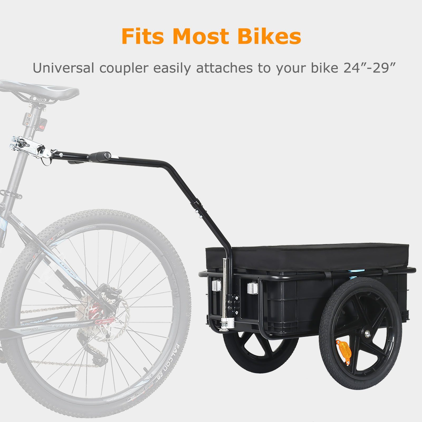 TIGGO Bicycle Cargo Trailer Tiggo 75L Cargo Trailer & Handcart XL Bicycle Trailer Trailer, 75 Liter Removable Transport Box Made of Impact-Resistant Material
