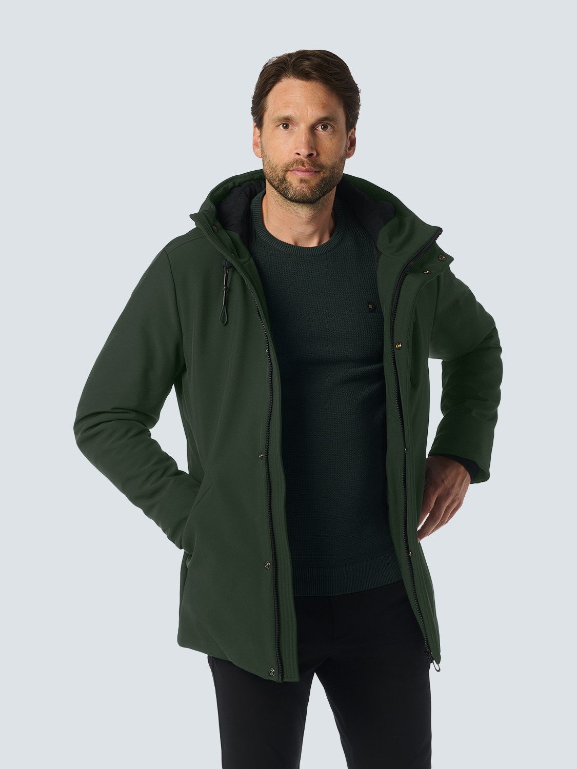 NO EXCESS Parka No Excess Softshell-Jacke mit Kapuze