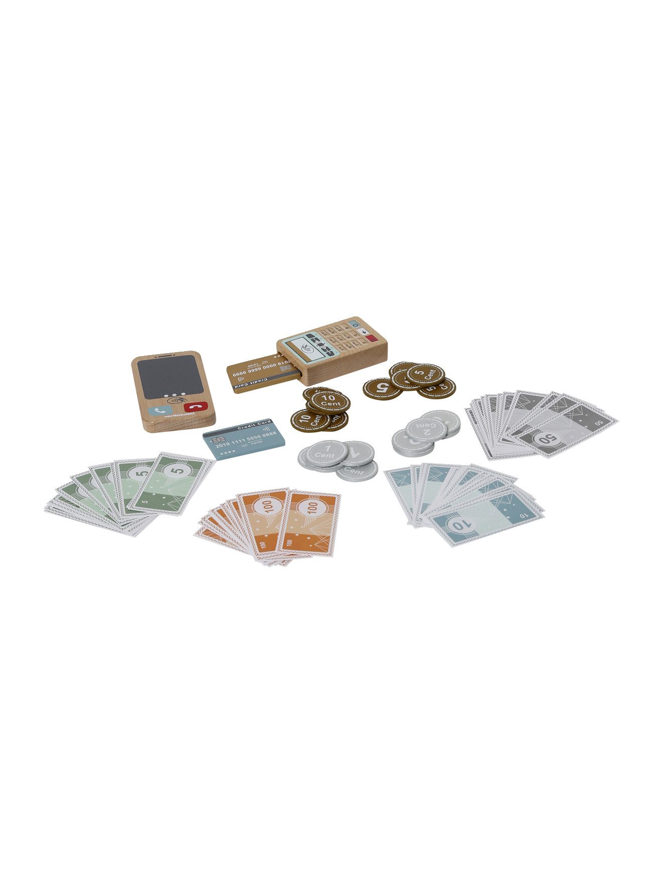 vertbaudet Spielküche Kinder Spielgeld-Set, Holz Holz günstig online kaufen