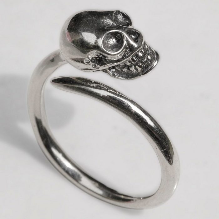 Eyecatcher Silberring Offener Totenkopf Ring in 925 Sterling Silber. Gothic Ring.