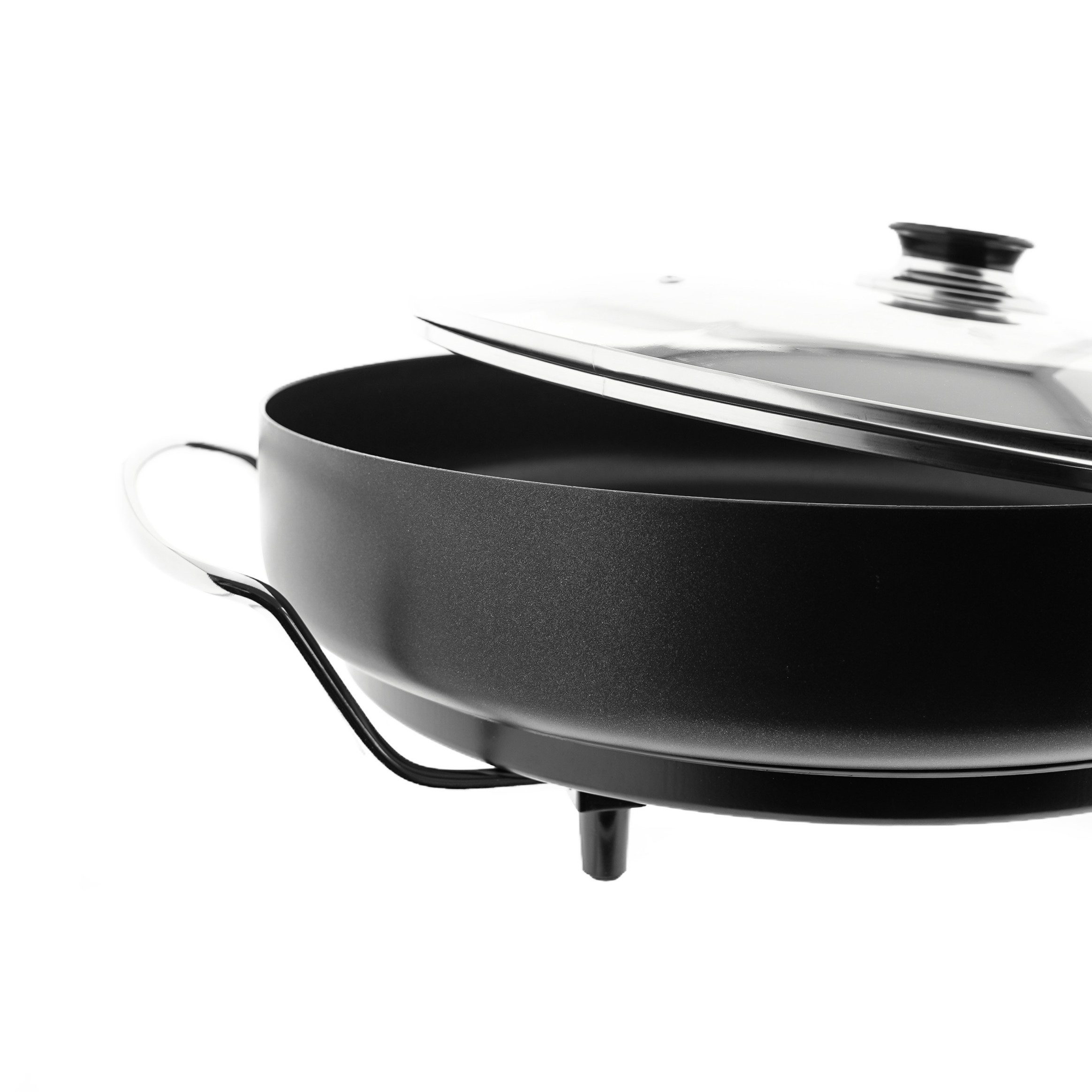 COFI 1453 Elektrische Pizzapfanne Elektrische Multifunktionspfanne Grillpfanne 40 x 7 cm Schwarz